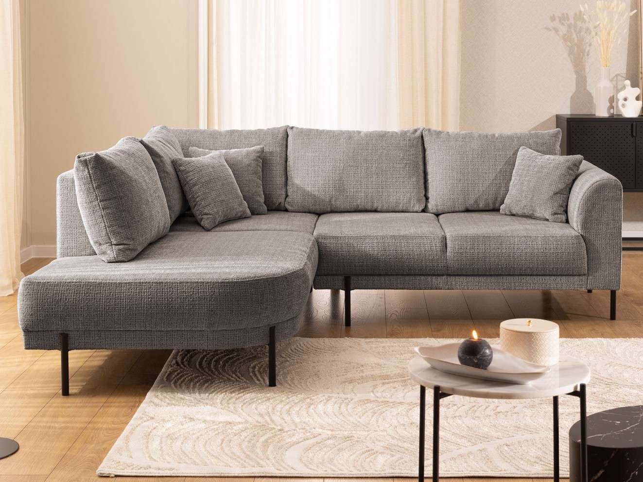 Home affaire Ecksofa »NELLIA L-Form mit Ottomane rechts oder links bestellbar, Breite 231 cm«