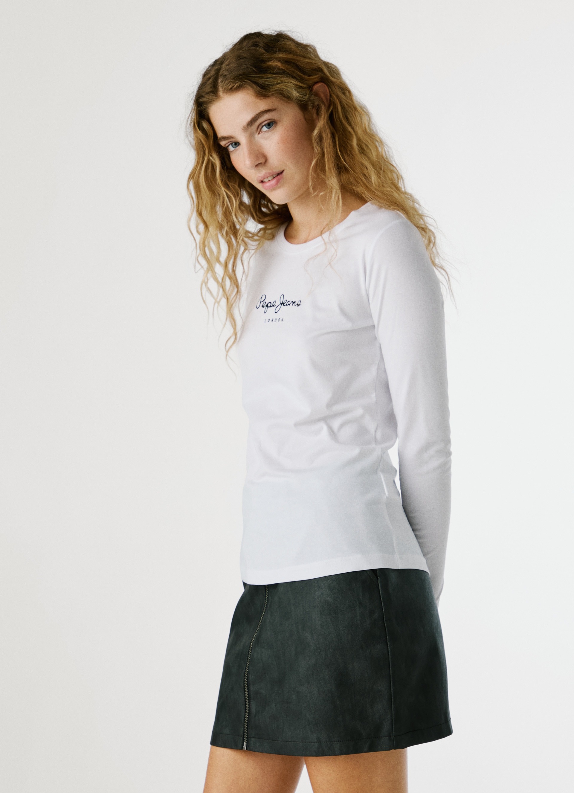 Pepe Jeans Langarmshirt »NEW VIRGINA L/S« mit Logo-Print