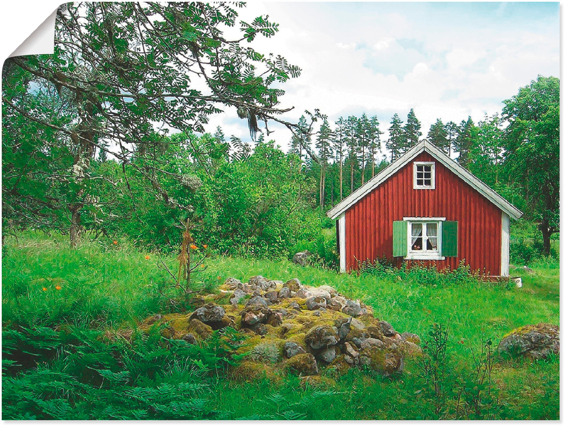 Artland Wandbild »Schweden Landschaftsfotografie«, Wiesen & Bäume, (1 St.), in vielen Größen & Produktarten -Leinwandbild, Poster, Wandaufkleber / Wandtattoo auch für Badezimmer geeignet