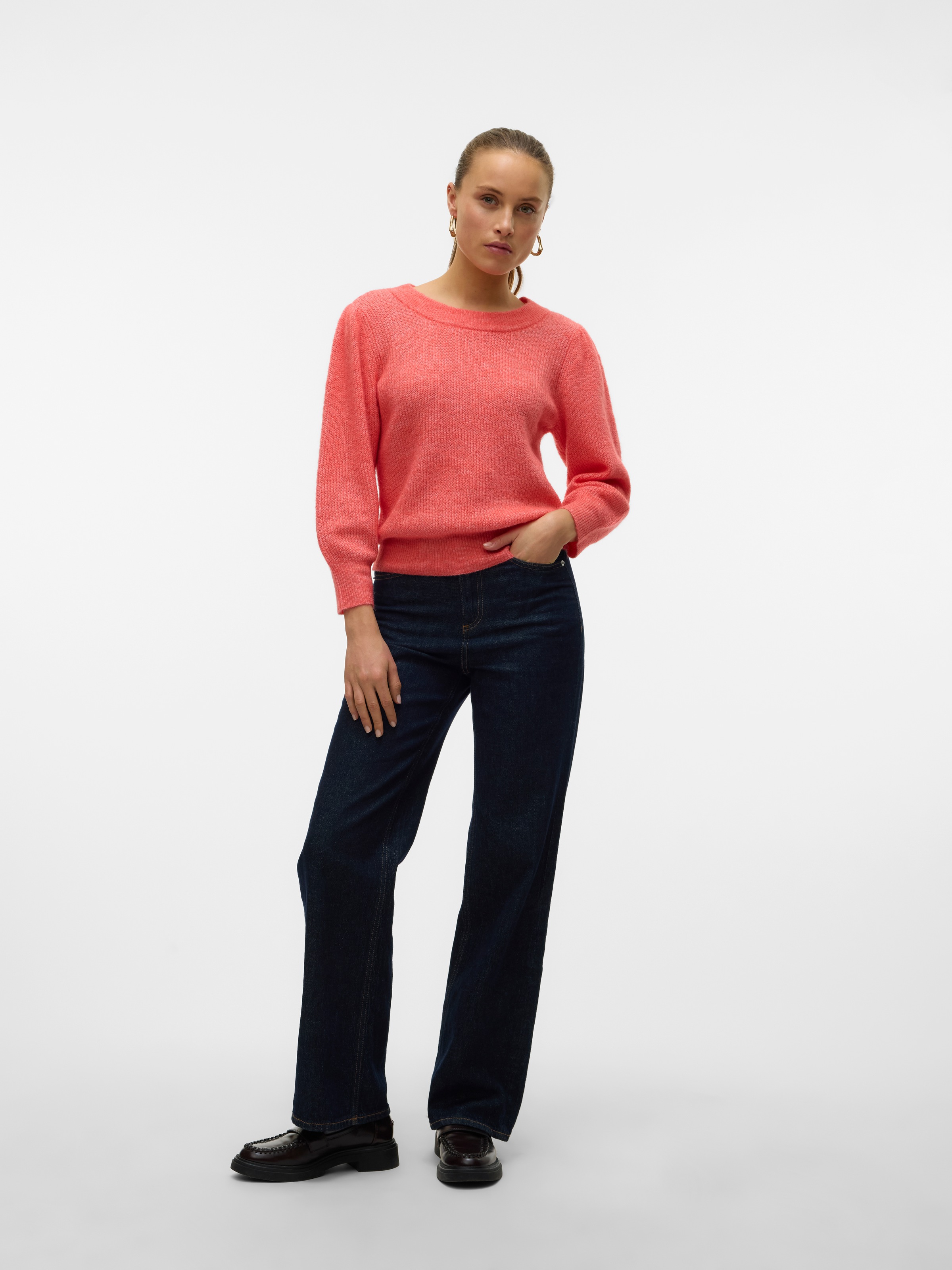 Vero Moda Rundhalspullover »VMVIGGA 3/4 RIB PULLOVER GA BOO REP«