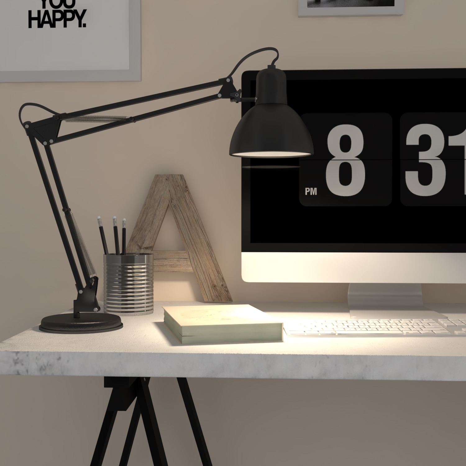 B.K.Licht Schreibtischlampe »Draco«, 1 flammig-flammig, Tischlampe, schwarz, Metall, Retro, Schreibtisch, dreh- u. schwenkbar