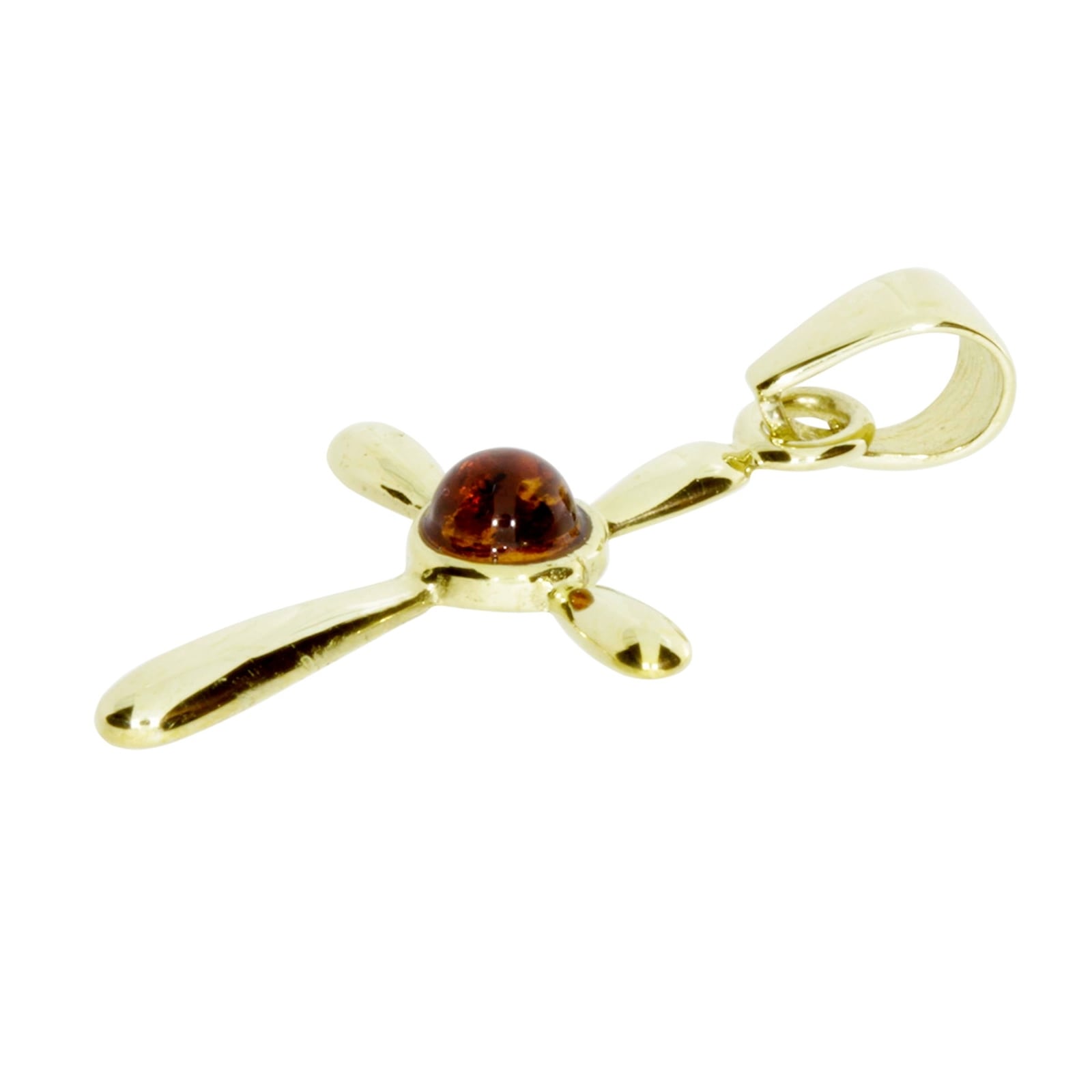 OSTSEE-SCHMUCK Kettenanhänger »- Kreuz 22 x 16 - Gold 333/000 - Bernstein«