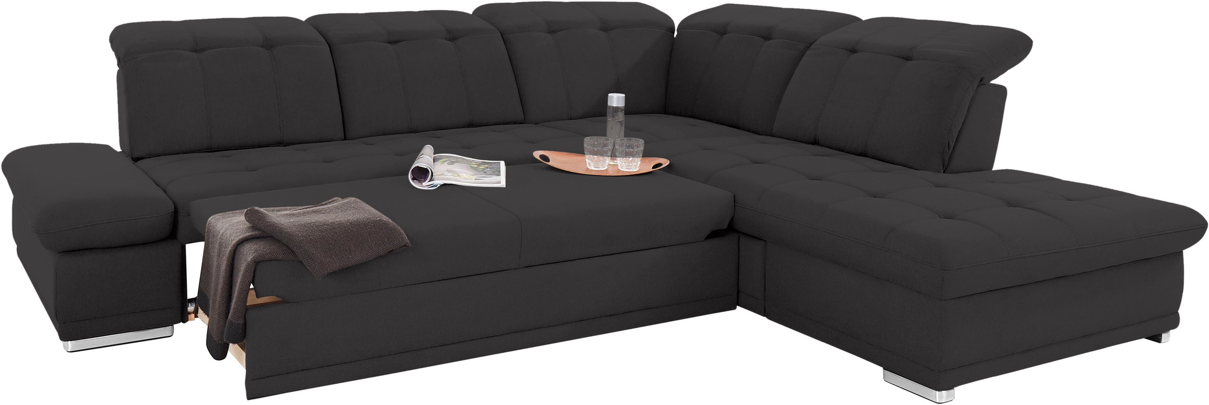 COTTA Ecksofa »Holiday L-Form mit Sitztiefen-, Armteil- und Kopfteilverstellung« wahlweise mit Bettfunktion & Bettkasten