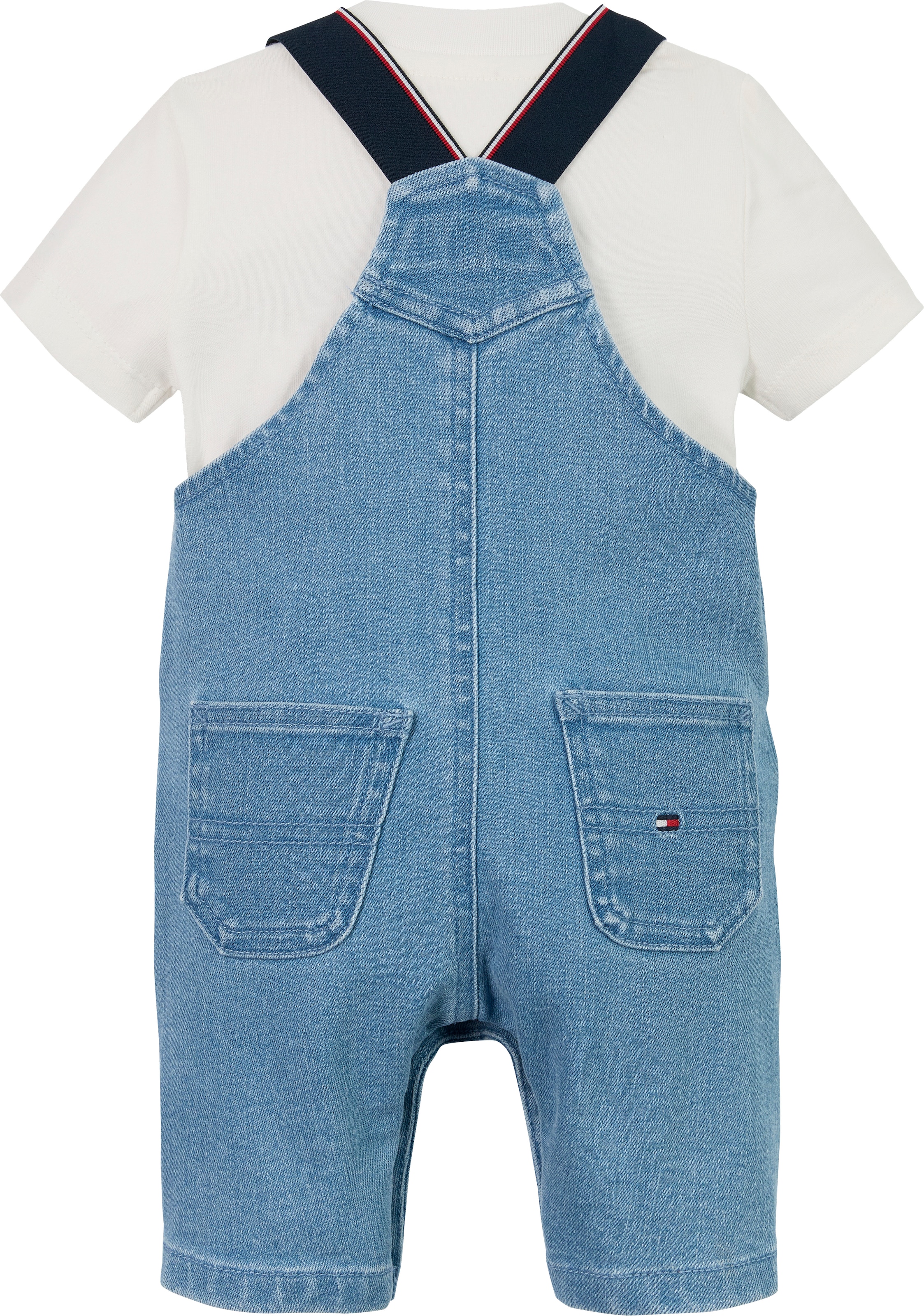 Tommy Hilfiger Shirt & Hose »DENIM DUNGAREE«, mit Logostickereien, mit Knopfverschluss