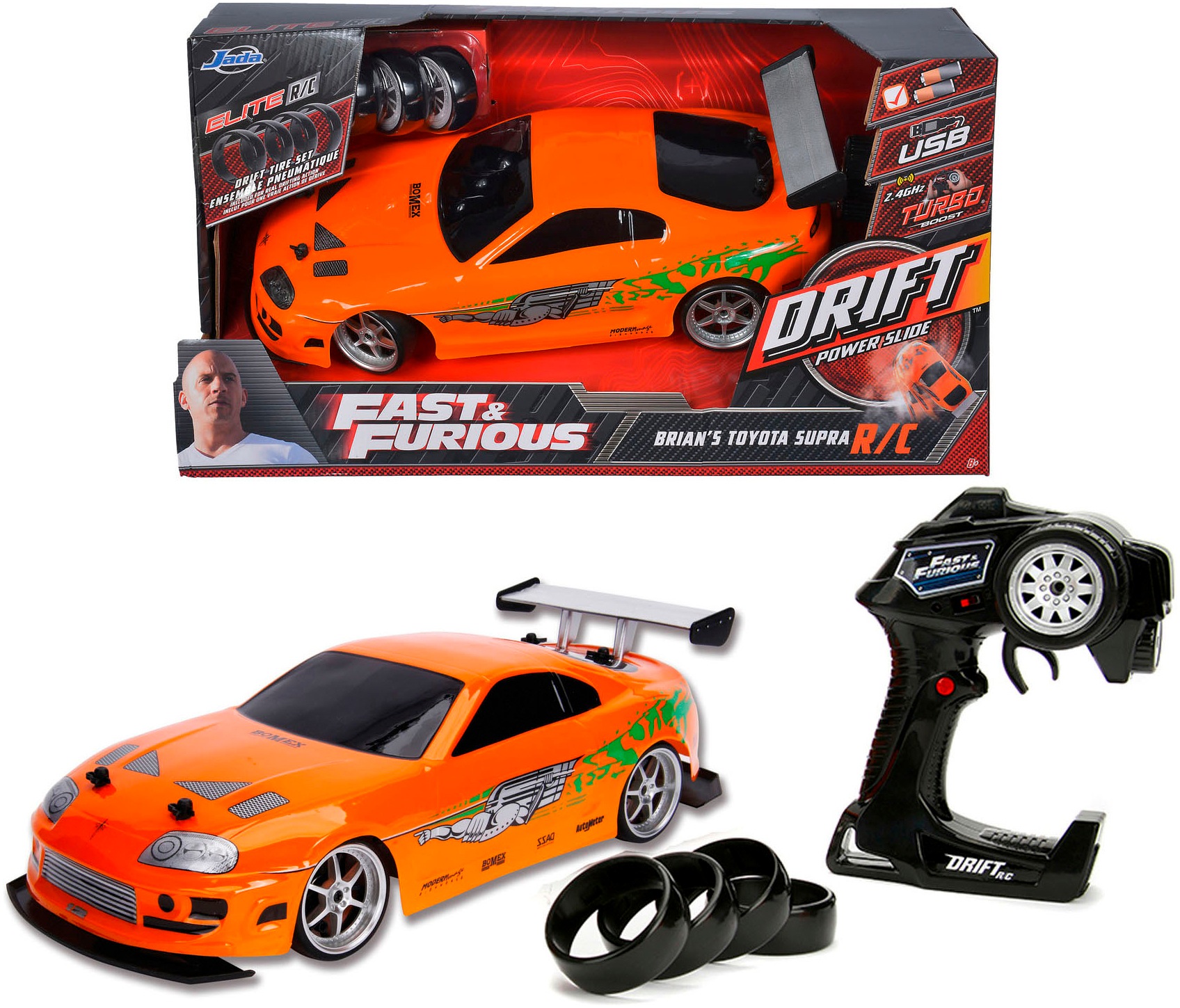 JADA RC-Auto »Fast & Furious RC Drift 1995 Toyota, 1:10, 2,4GHz«