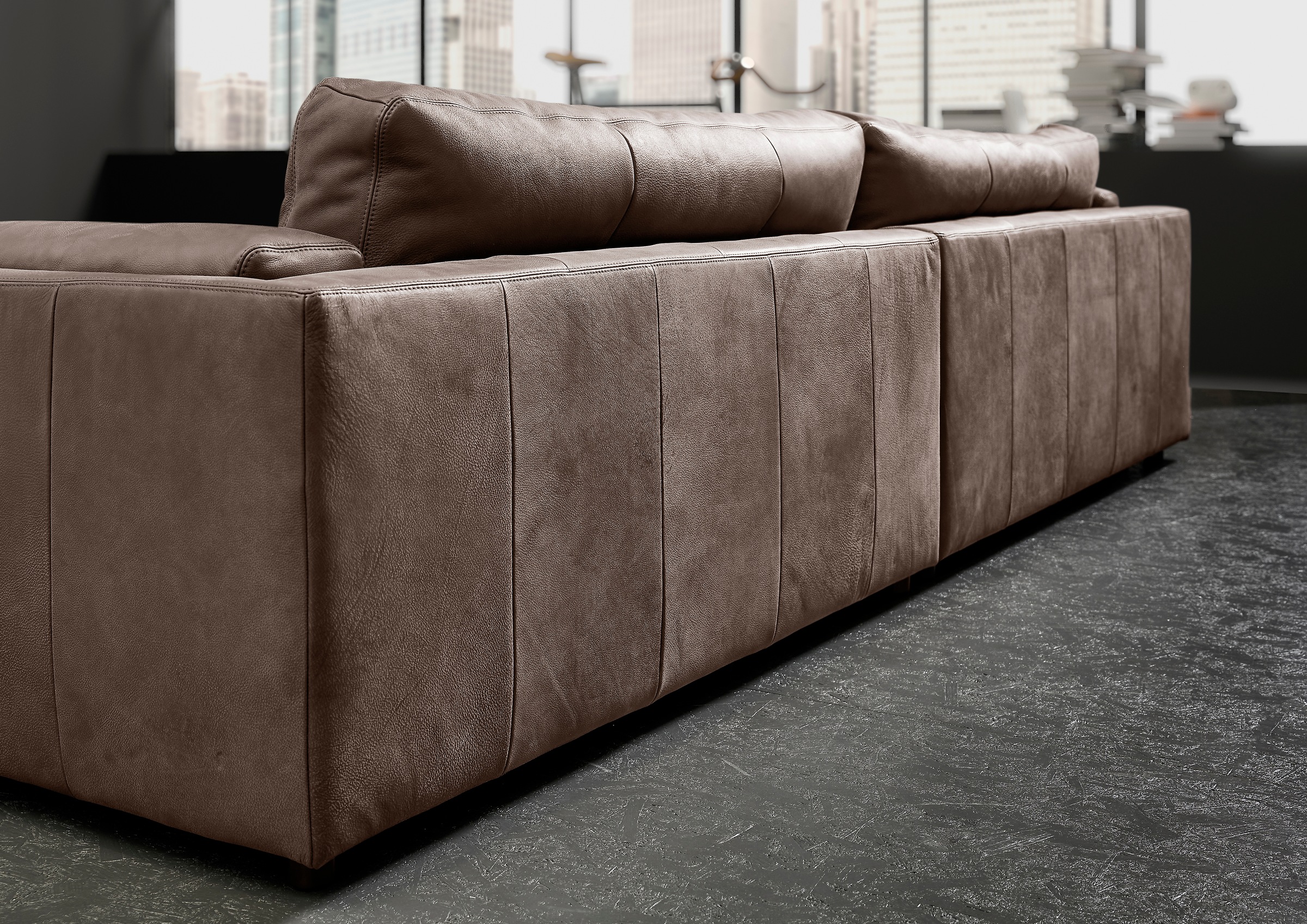 3C Candy Big-Sofa »Karalis mit extra großer Sitztiefe, elegantes Mega Sofa zum Relaxen,«, auch in Cord- oder Leder-Bezug, lose Kissen, loungige Bequemlichkeit