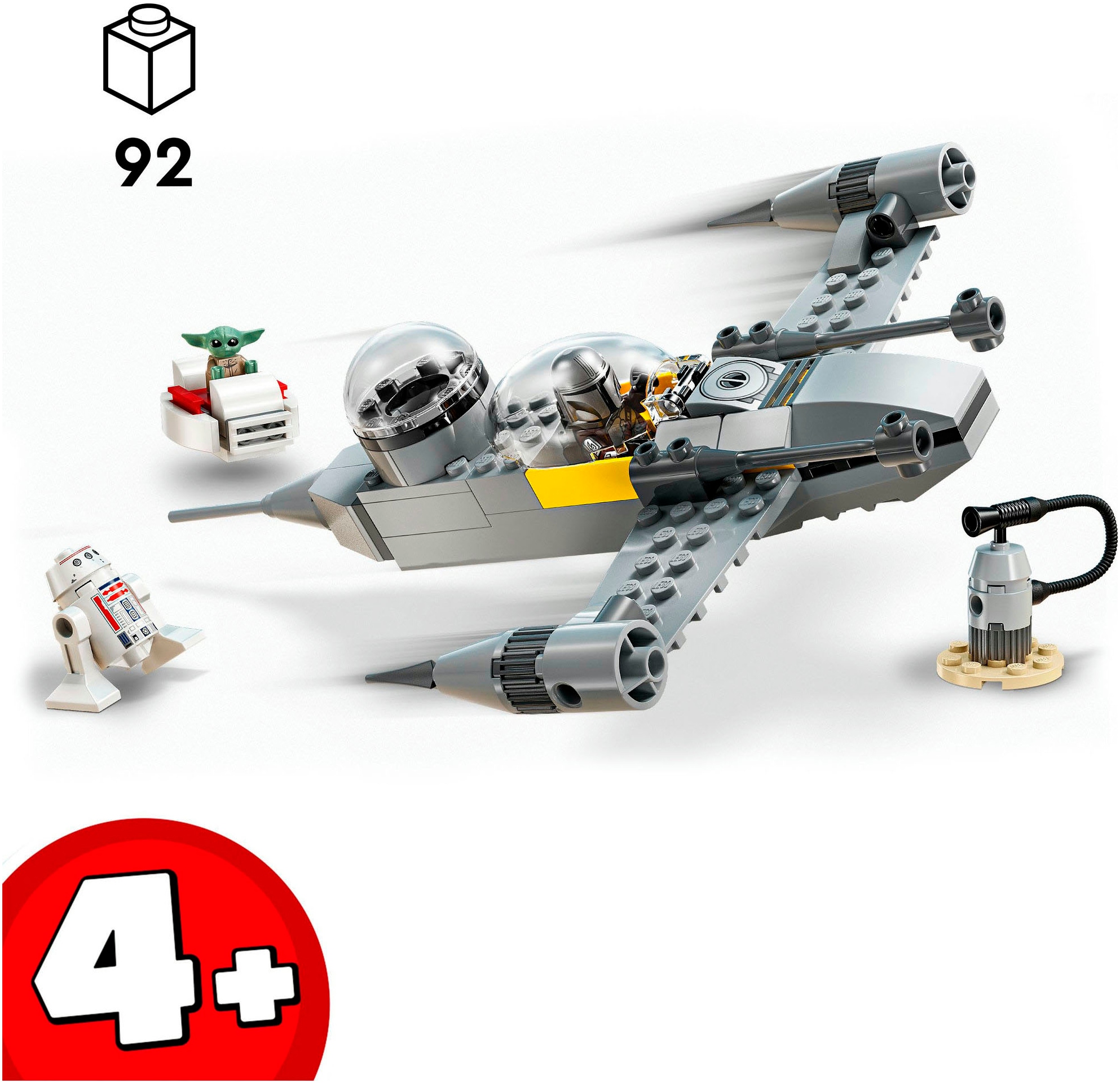 LEGO® Konstruktionsspielsteine »Mandos und Grogus N-1 Starfighter™ (75410), LEGO Star Wars«, (92 St.), Made in Europe