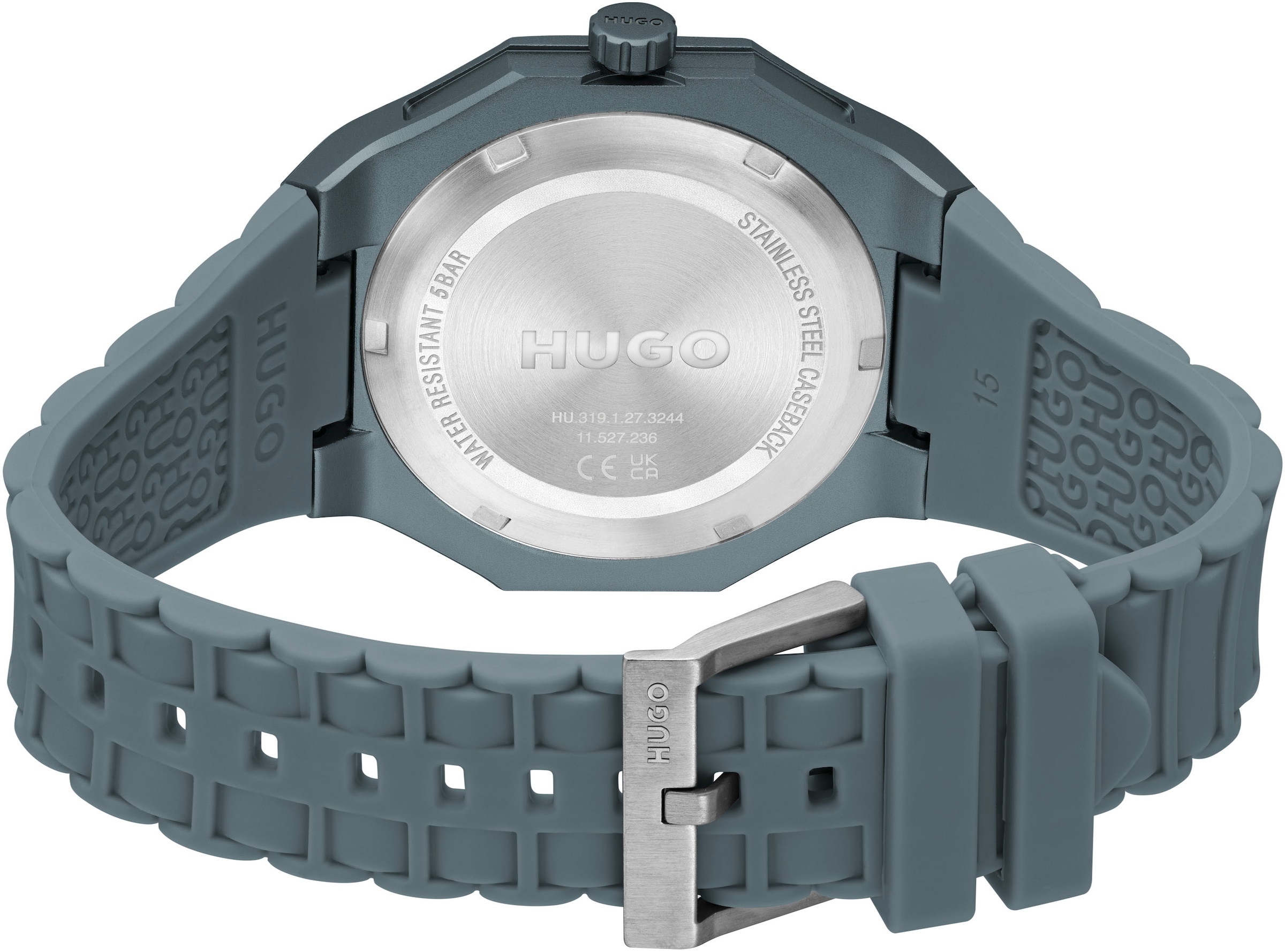 HUGO Quarzuhr »#GRAIL LIGHT«, Armbanduhr, Herrenuhr, Silikonarmband, analog