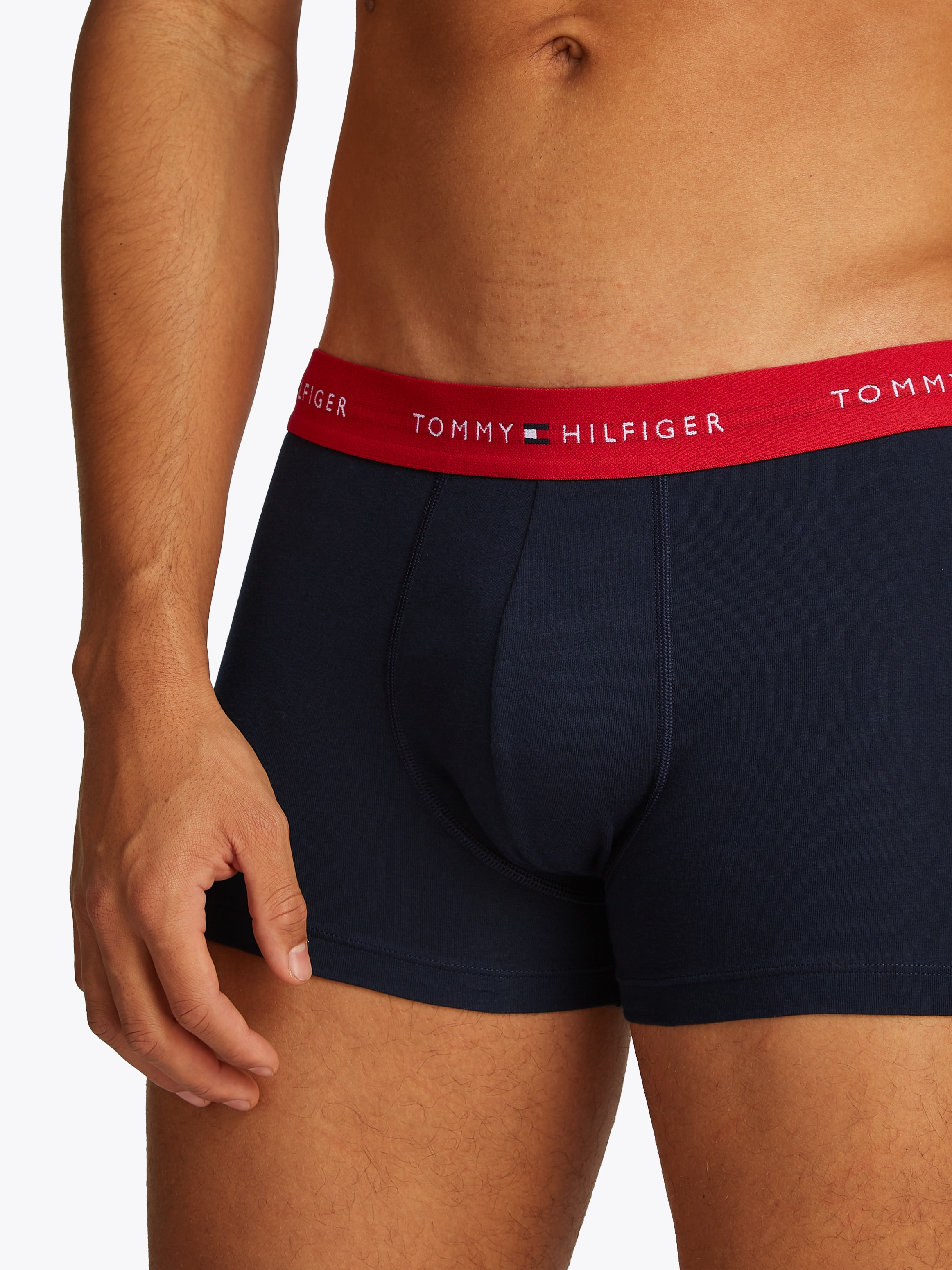 Tommy Hilfiger Underwear Trunk »3P WB TRUNK«, (Packung, 3 St., 3er-Pack), mit kontrastfarbenem Logobund