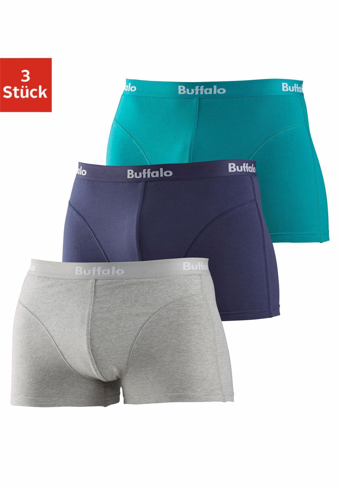 Buffalo Boxer, (Packung, 3 St.), mit Overlock-Nähten vorn