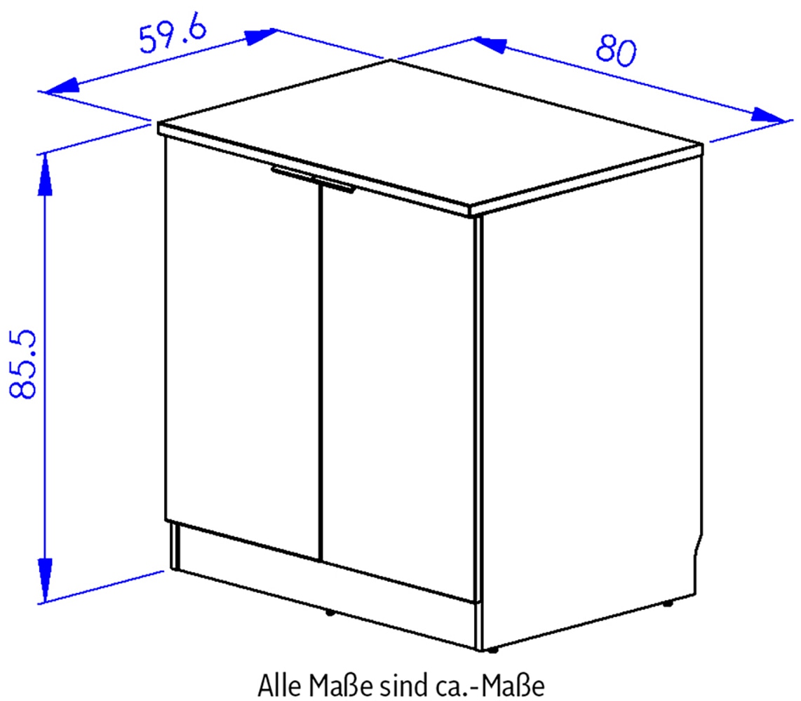 Gami Unterschrank »Unterschrank 2 Tûren B.80 cm« Unterschrank 2 Tûren B.80 cm