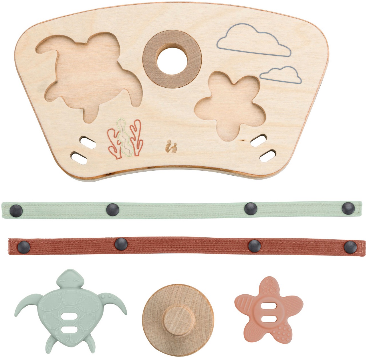 Hauck Puzzle »Play Puzzling S, Turtle & Flower«, aus Holz; für Hauck Play Tray; FSC® - schützt Wald - weltweit