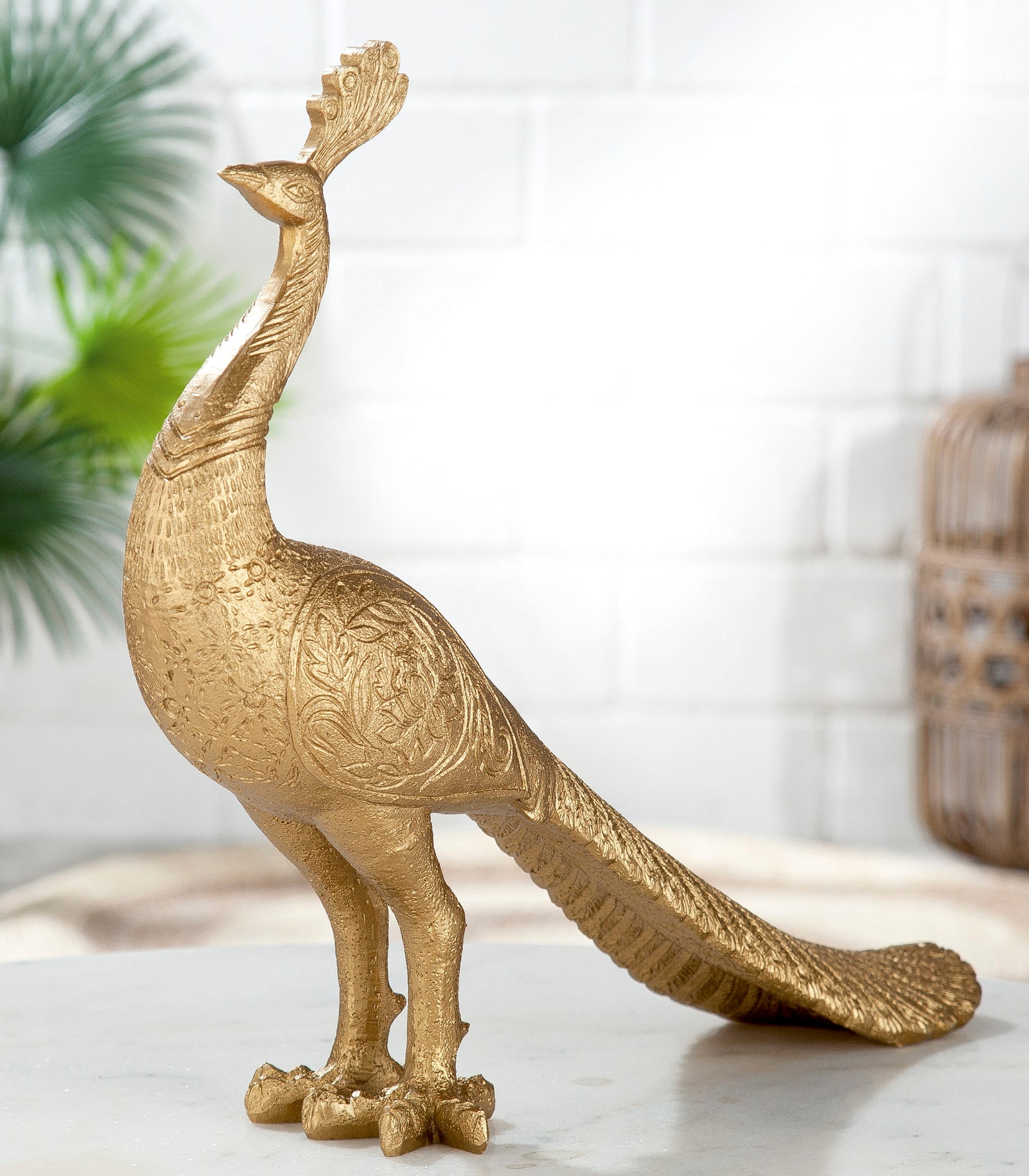 Casablanca by Gilde Dekofigur »Tierfigur im (1 St.), Dekoobjekt, 37 Online Höhe cm, Shop Pfau, Wohnzimmer OTTO gold«