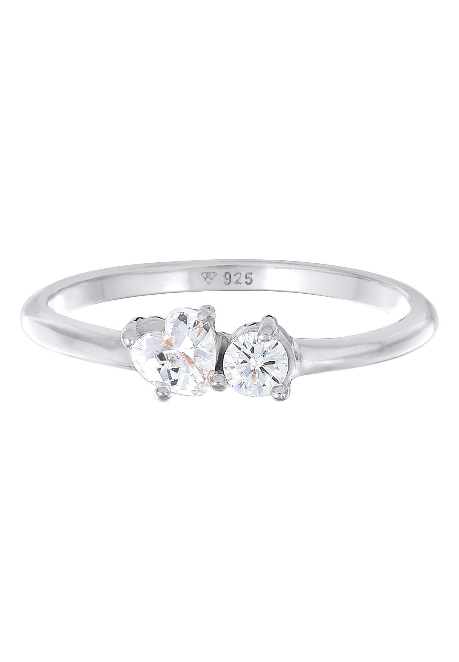 Elli Silberring »Ring Herz Zirkonia Symbol Verlobung 925 Silber«