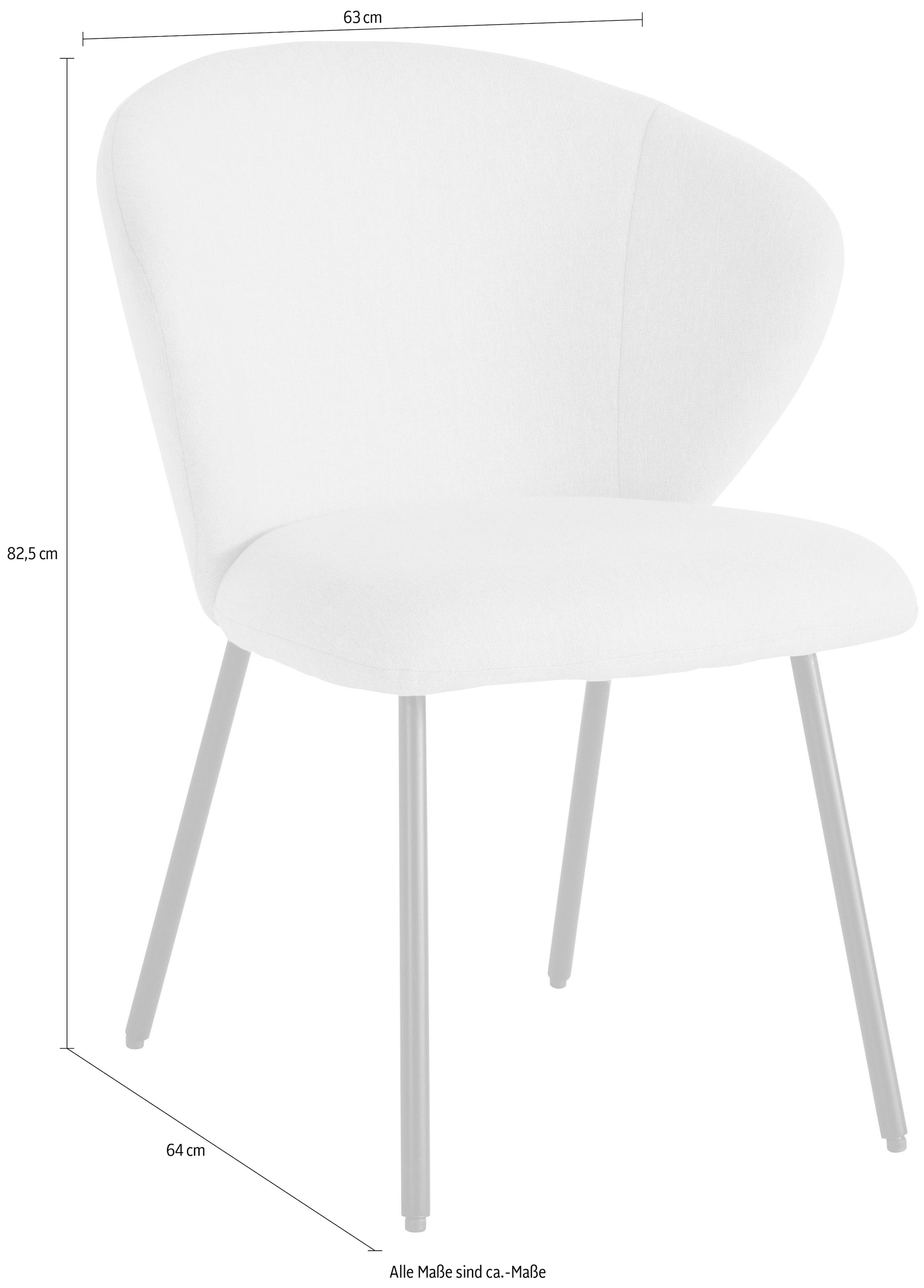 LeGer Home by Lena Gercke Esszimmerstuhl »Galilea«, (Set), 2 St., Struktur (100% Polyester), mit elegantem Strukturstoffbezug und stabilem Metallfuß