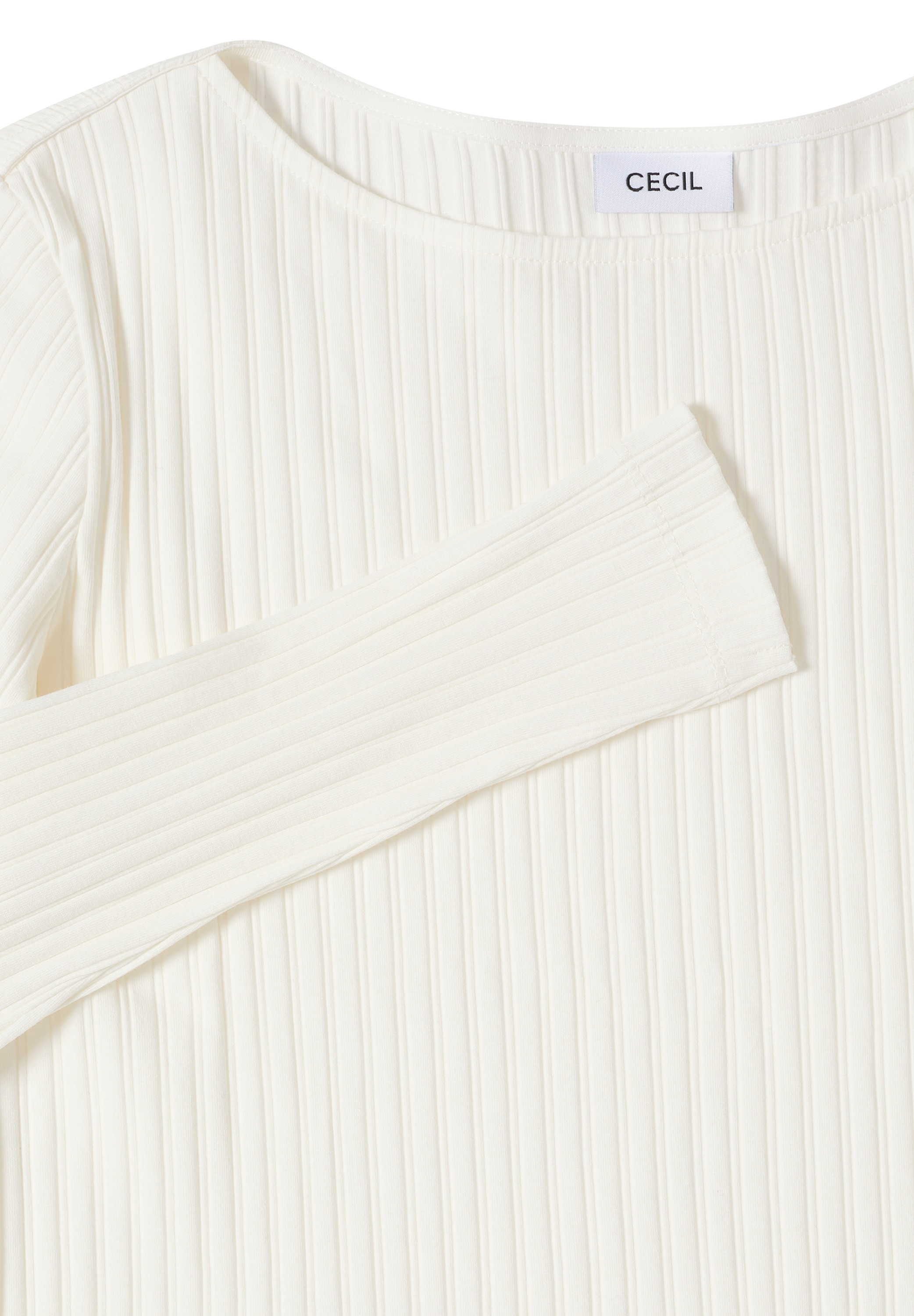 Cecil Langarmshirt mit Ripp-Struktur