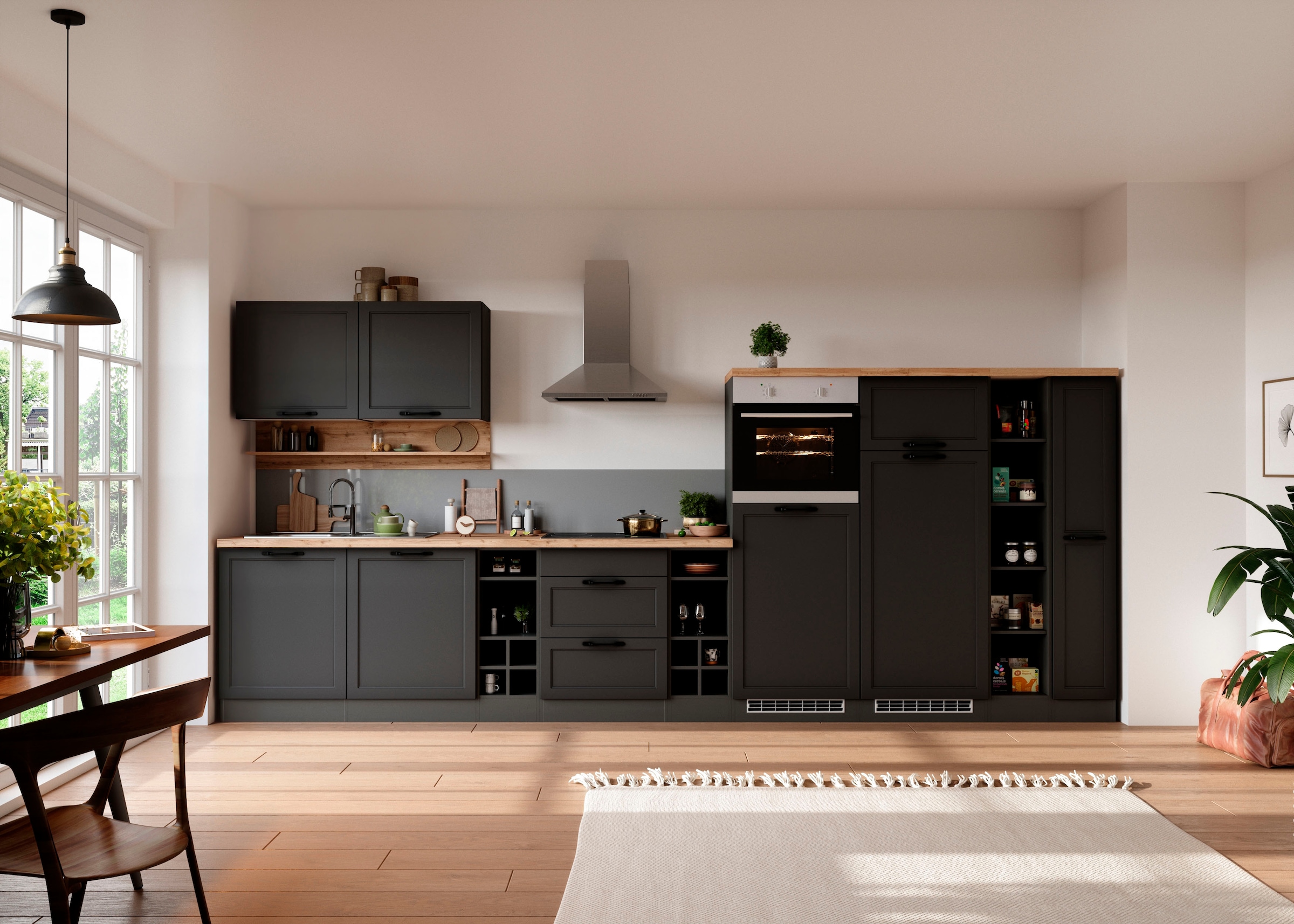 KOCHSTATION Küchenzeile »KS-Lana« 420 cm breit, wahlweise mit oder ohne E-Geräte