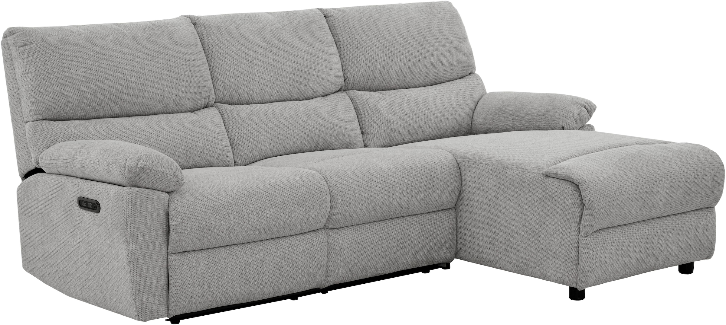 Home affaire Ecksofa »LANNOY, L-Form,  233cm, manuelle u. elektrische Funktion, mit USB A/C,« Liegefunktion 105°-150°, Federkern, Webstoff u. Cord-Bezug
