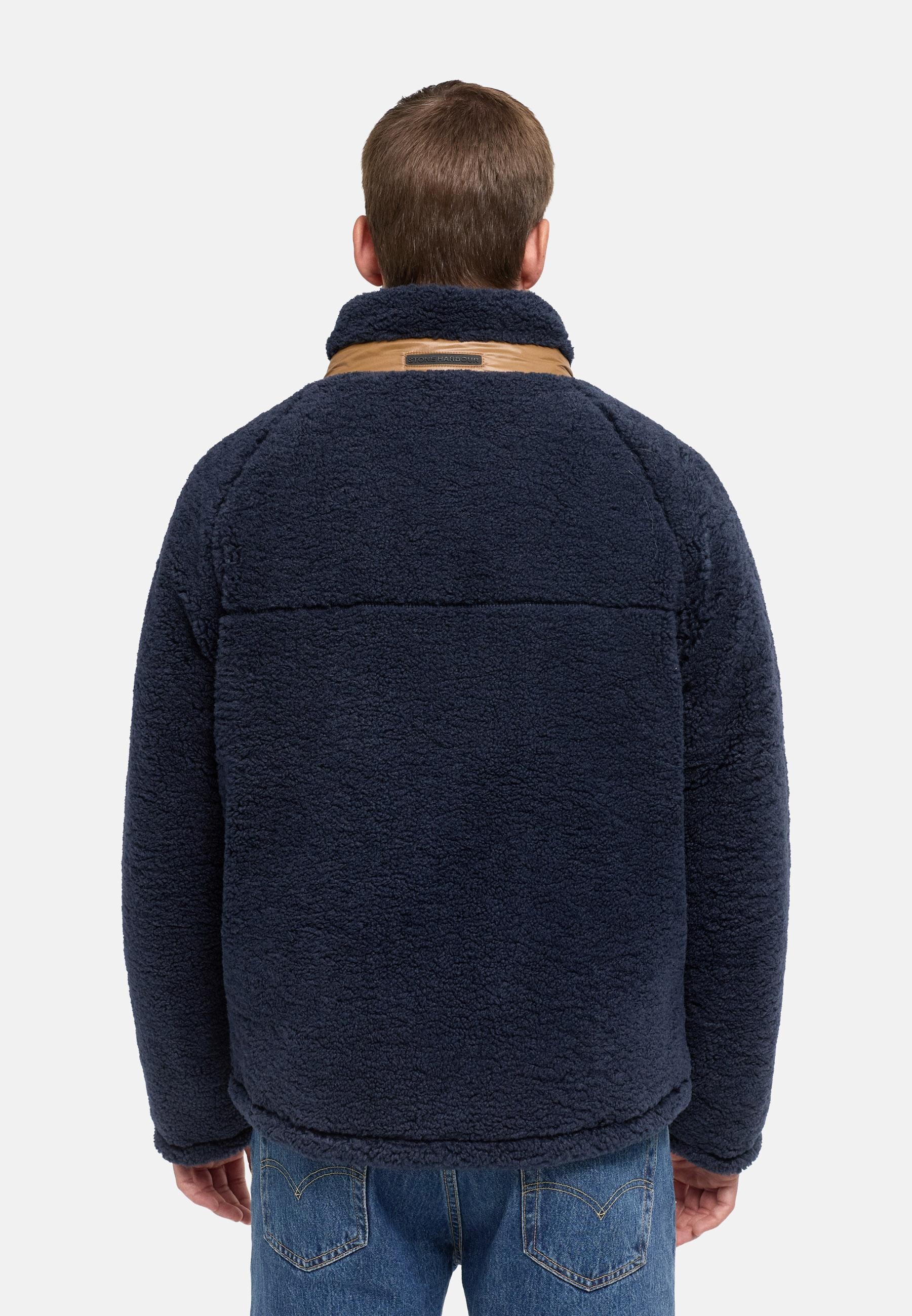 Stone Harbour Plüschjacke »Plüschjacke Sorees XX« ohne Kapuze Warme Herren Winterjacke aus weichem Teddy-Fleece