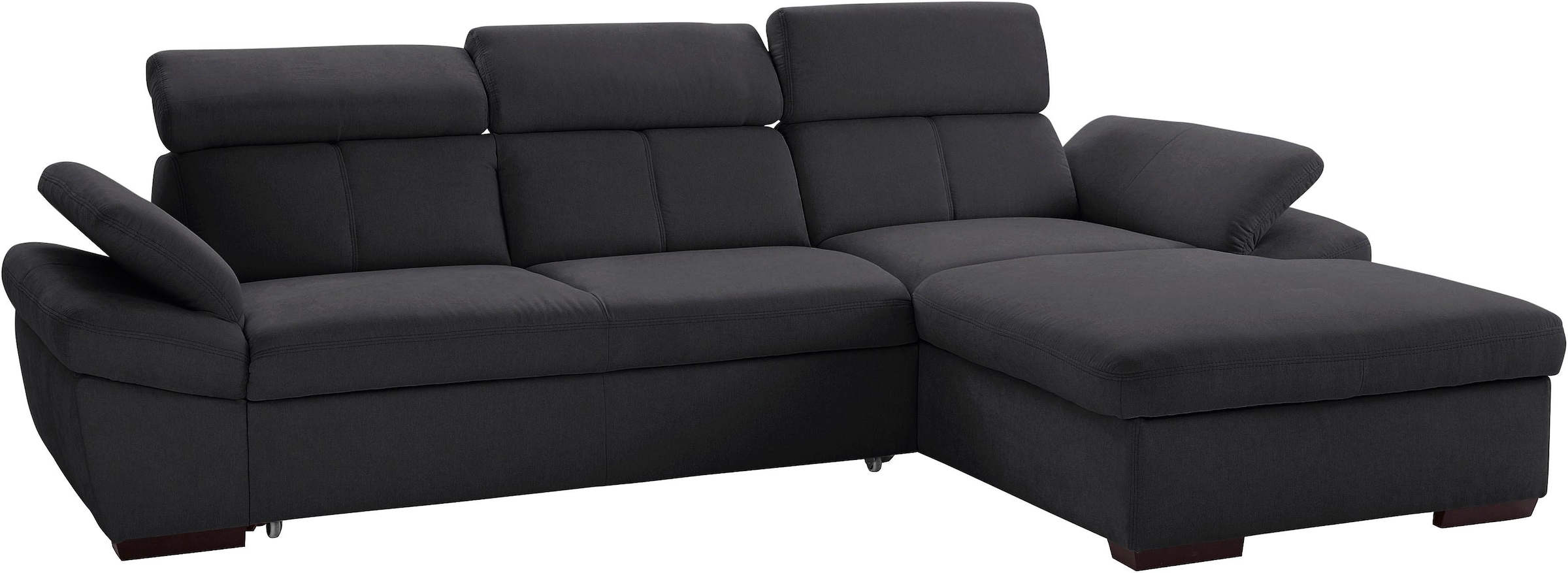 exxpo - sofa fashion Ecksofa »Salerno, inkl. Arm-& Kopfteilverstellung, bequem, Breite 280cm, L-Form« wahlweise mit Bettfunktion und Bettkasten, tolle Detailverarbeitung