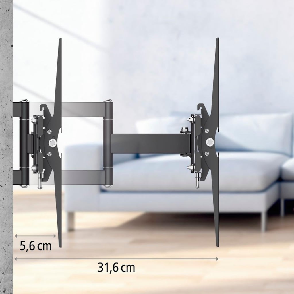 Hama TV-Wandhalterung »FULLMOTION 19"-48" (32",43"), 2 Arme Wandhalterung,schwarz,schwenkbar«, bis 122 cm Zoll