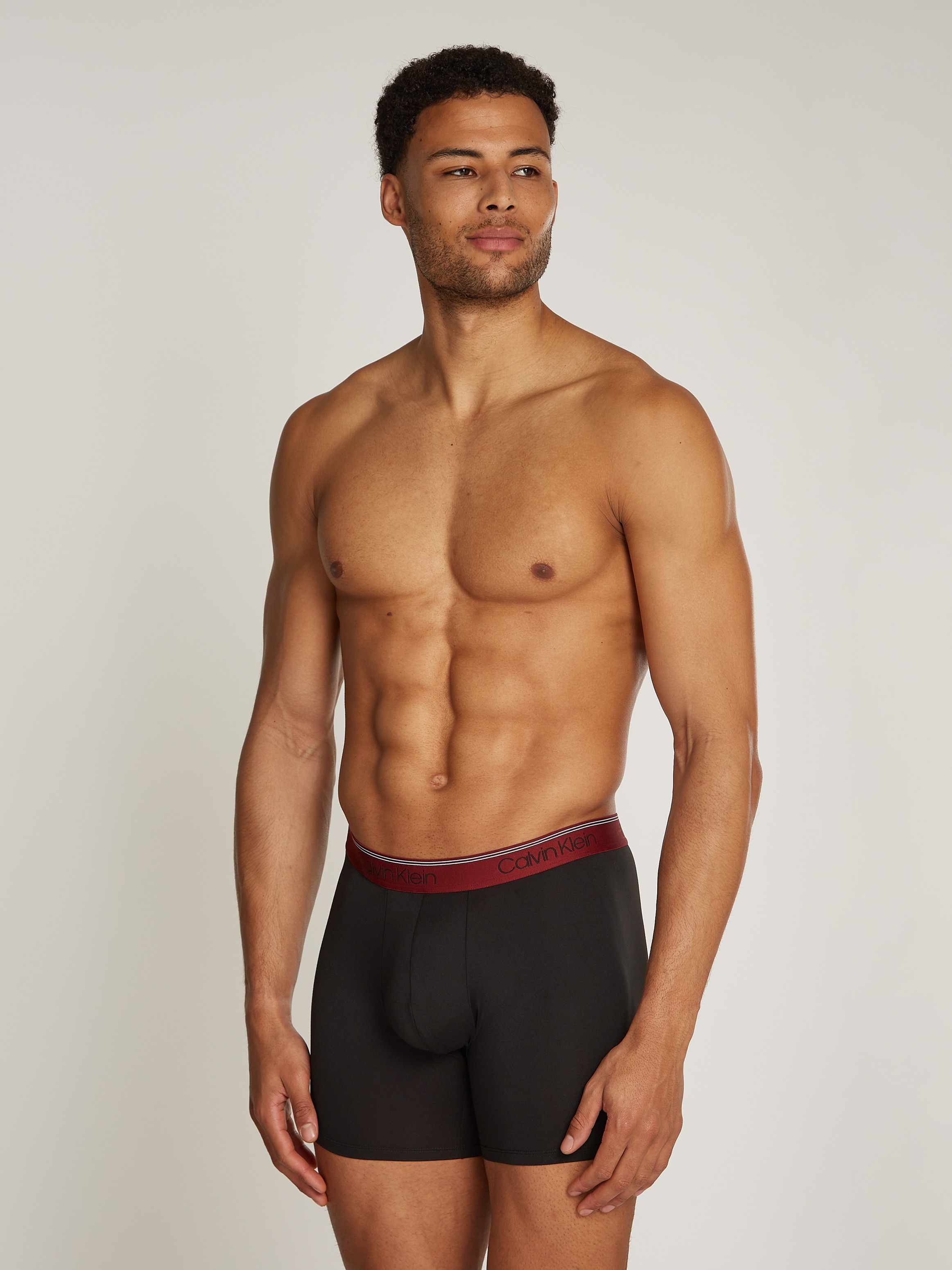 Calvin Klein Underwear Boxer »BOXER BRIEF 3PK«, (Packung, 3er-Pack), mit längerem Bein & Logo-Elastikbund