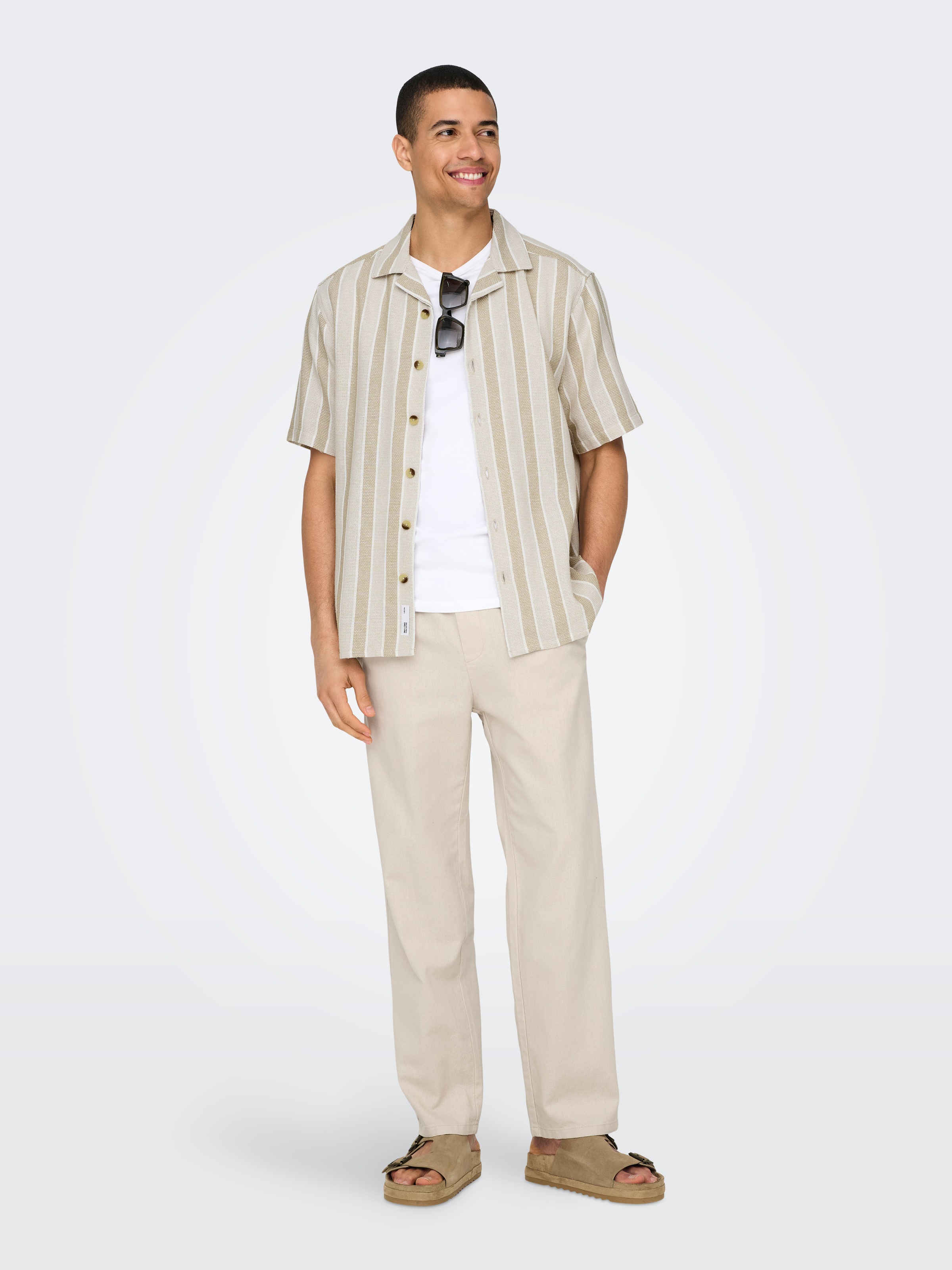 ONLY & SONS Trainingshose »ONSSINUS LOOSE 0007 COT LIN PANT NOOS«
