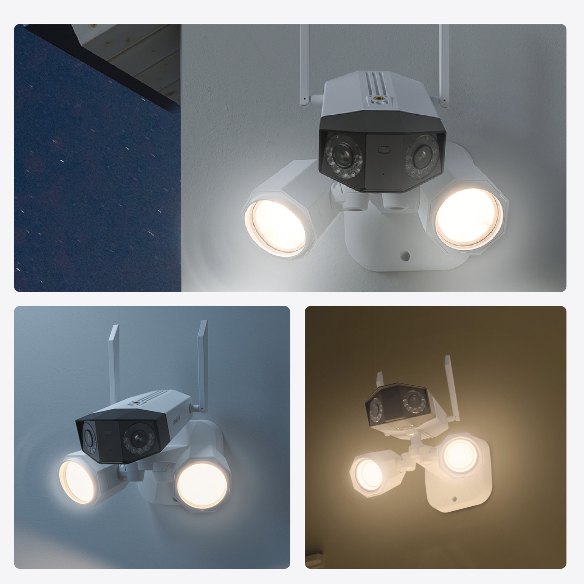 Reolink Überwachungskamera »Floodlight Serie F750W - 4K Dual-Objektiv Überwachungskamera Aussen«, Außenbereich, WLAN, 180° Panorama-Weitwinkel, Personen-/Fahrzeug-/Tiererkennung