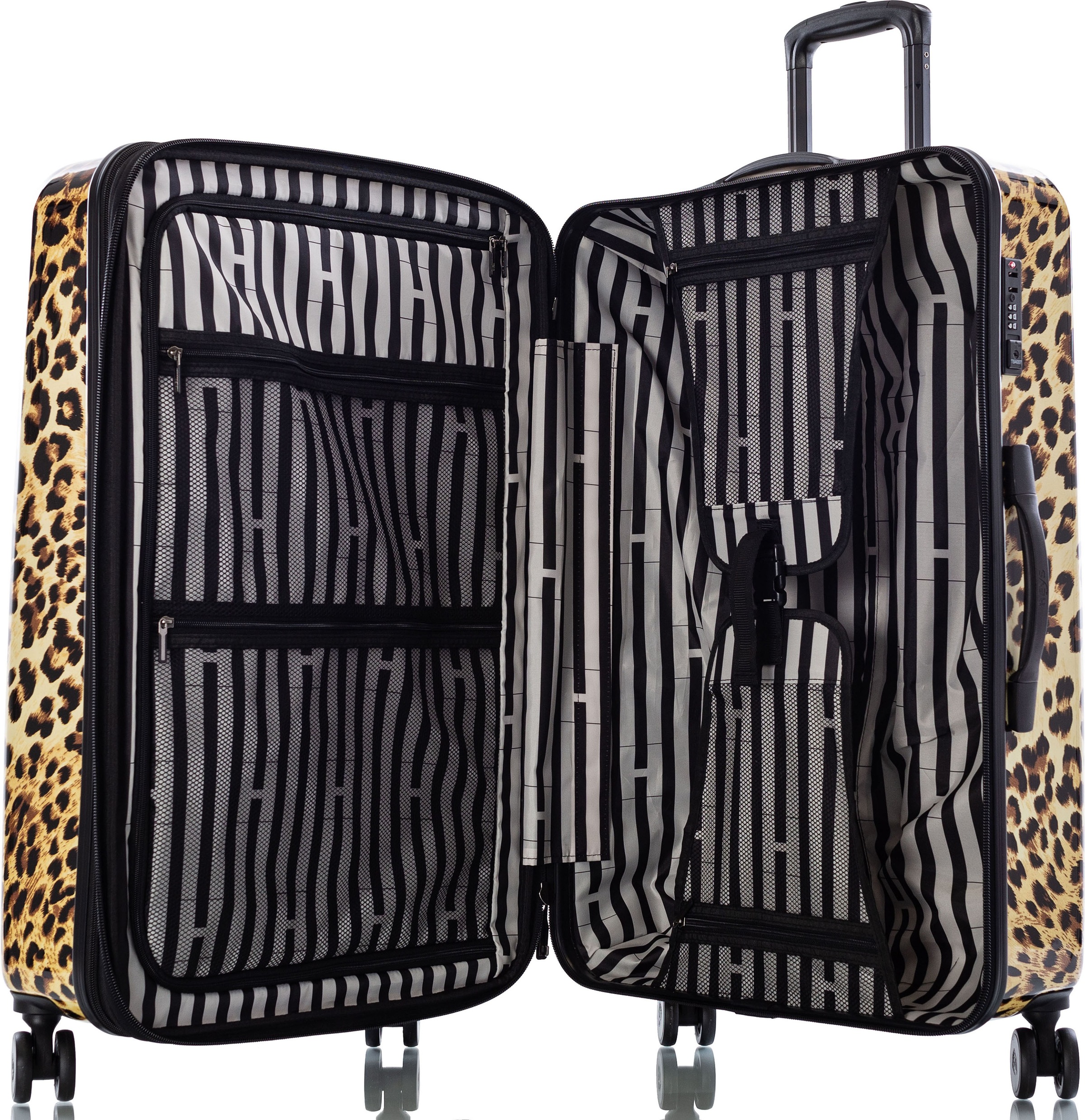 Heys Hartschalen-Trolley »Leopard, 76 cm«, 4 Rollen, Heys x Joachim Llambi Reisegepäck TSA Schloss Volumenerweiterung