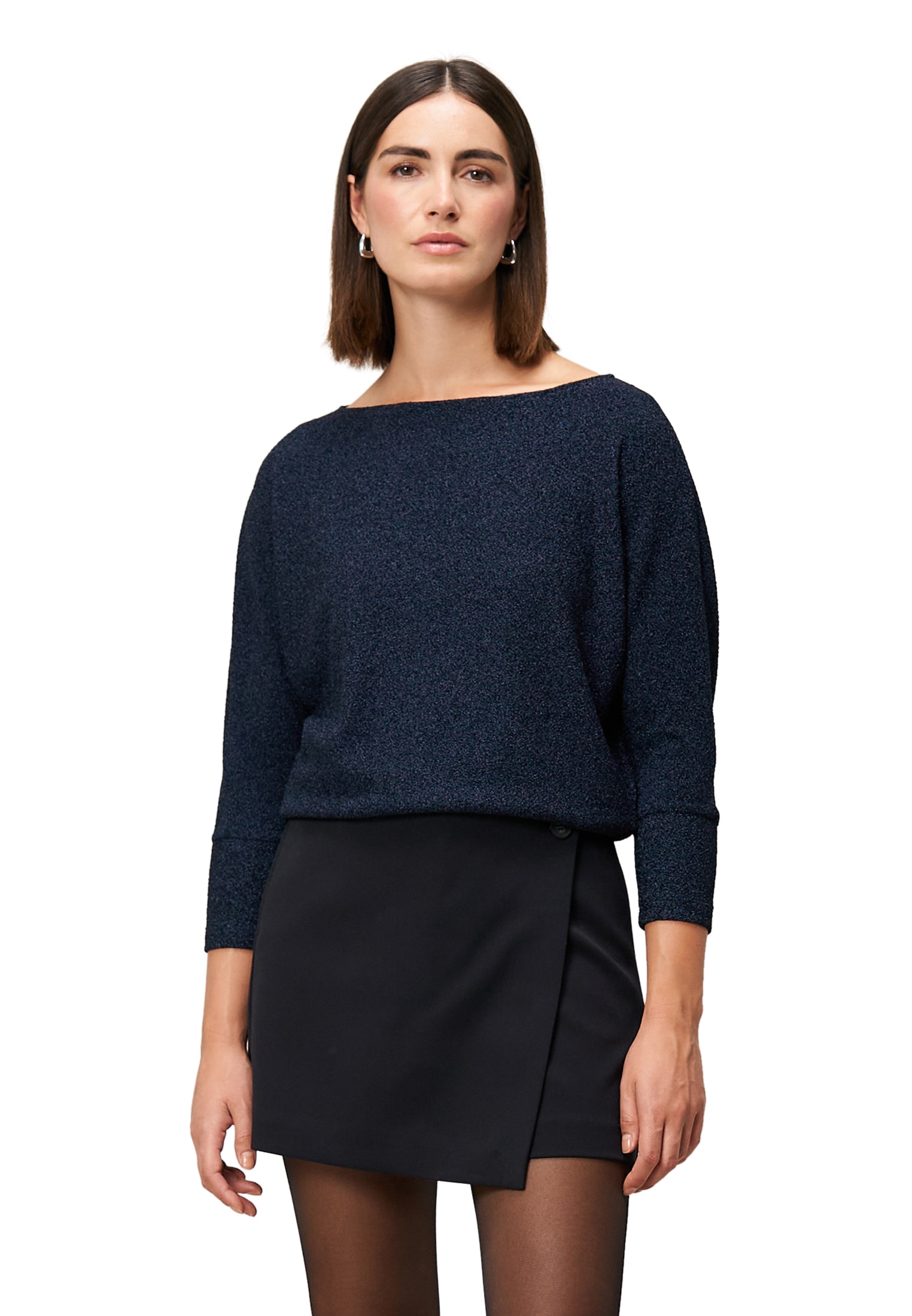 Zero Langarmshirt »Glitzershirt mit U-Boot Ausschnitt«