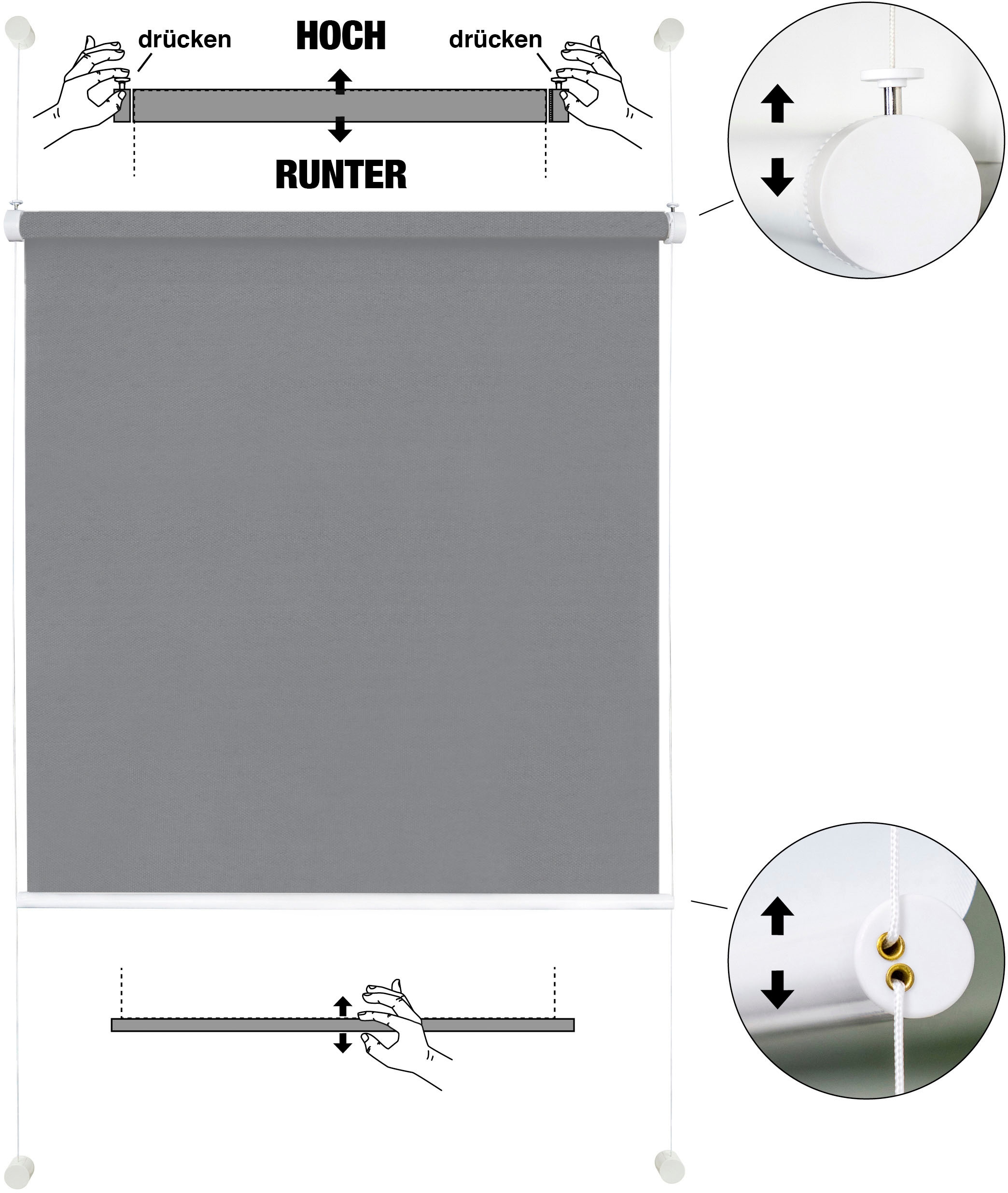 mydeco Springrollo »Flex« Lichtschutz ohne Bohren verspannt