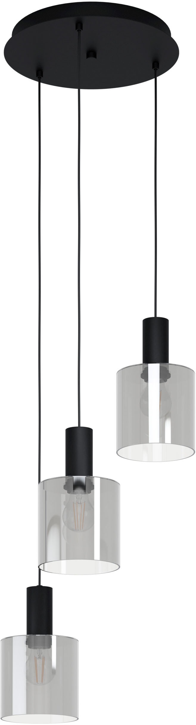 EGLO Hängeleuchte »GOROSIBA Pendellampe - Stahl - E27 - 3X40W - IP20« E27 1 Stk. Hängelampe, Deckenlampe, Wohnzimmer, Esszimmer, H130 x Ø41 cm