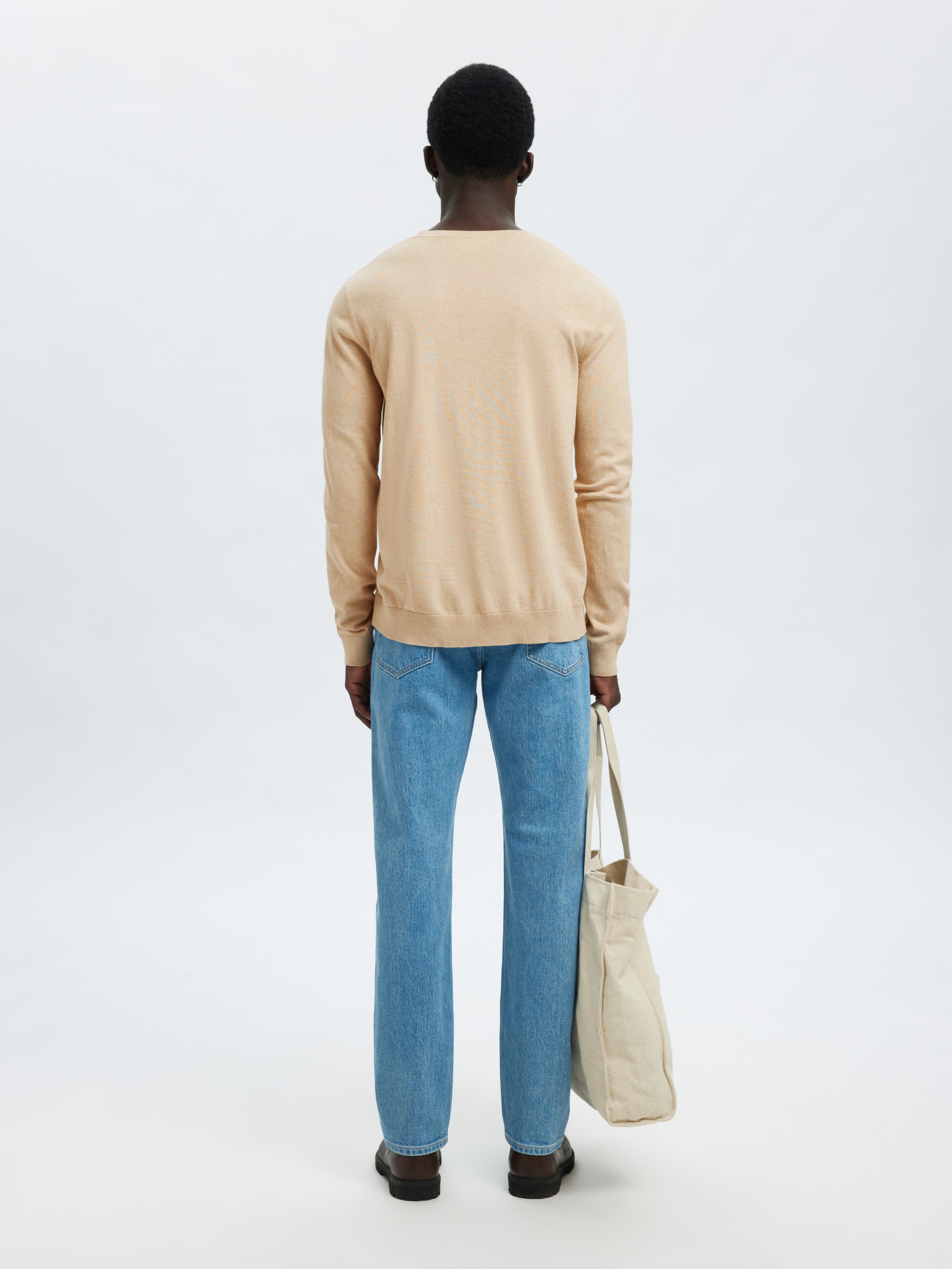 SELECTED Rundhalspullover »SLHBERG CREW NECK NOOS« Baumwolle, regular fit