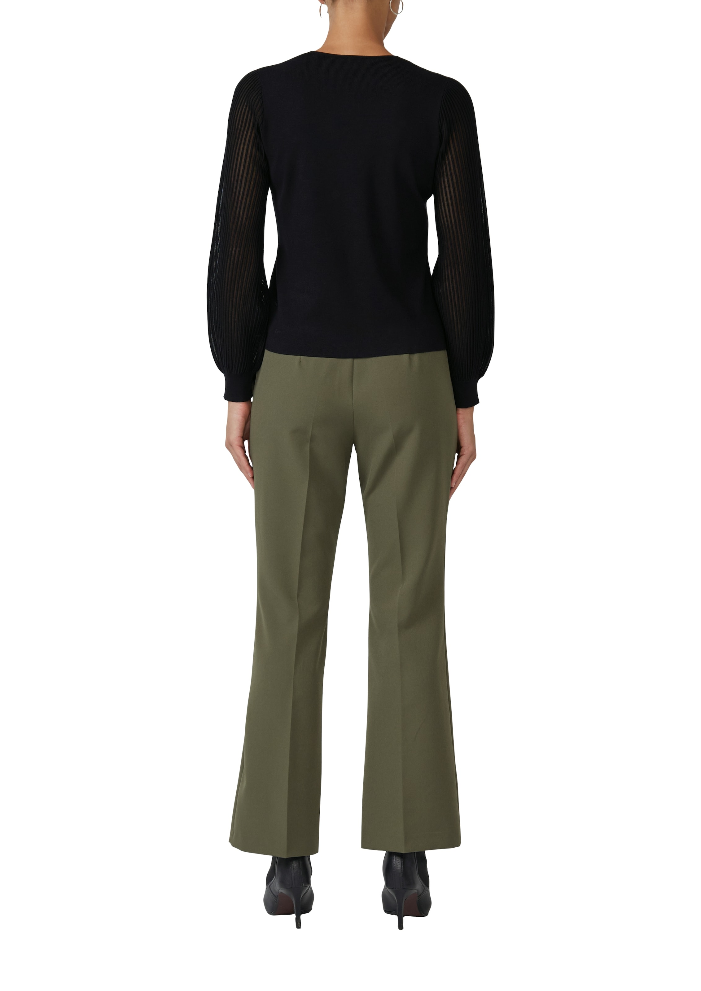 s.Oliver BLACK LABEL Strickpullover mit semitransparenten Ärmeln