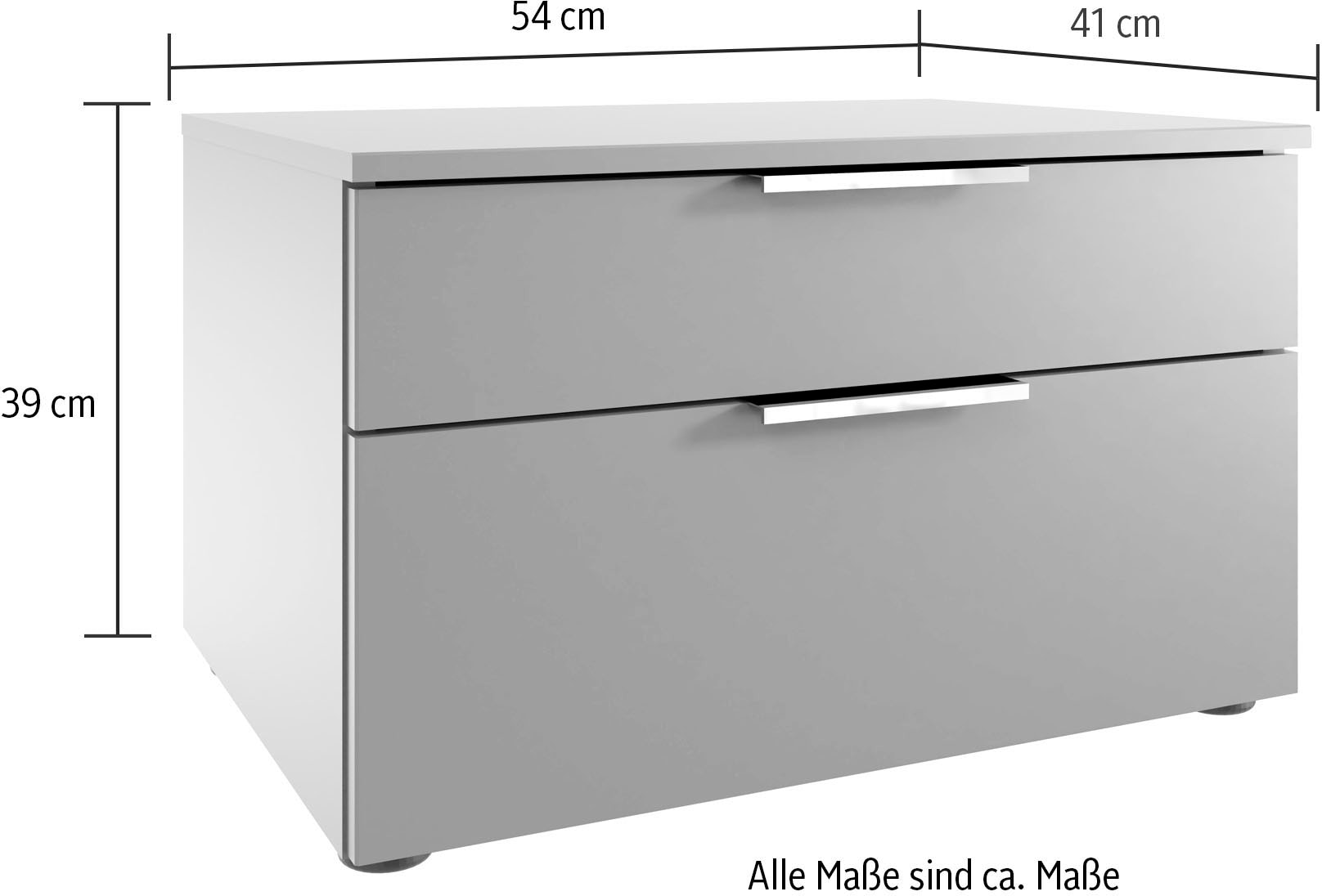 Wimex Nachtkommode »Level by fresh to go«, 2 Schubladen mit soft-close Funktion, 54cm breit, 39cm hoch