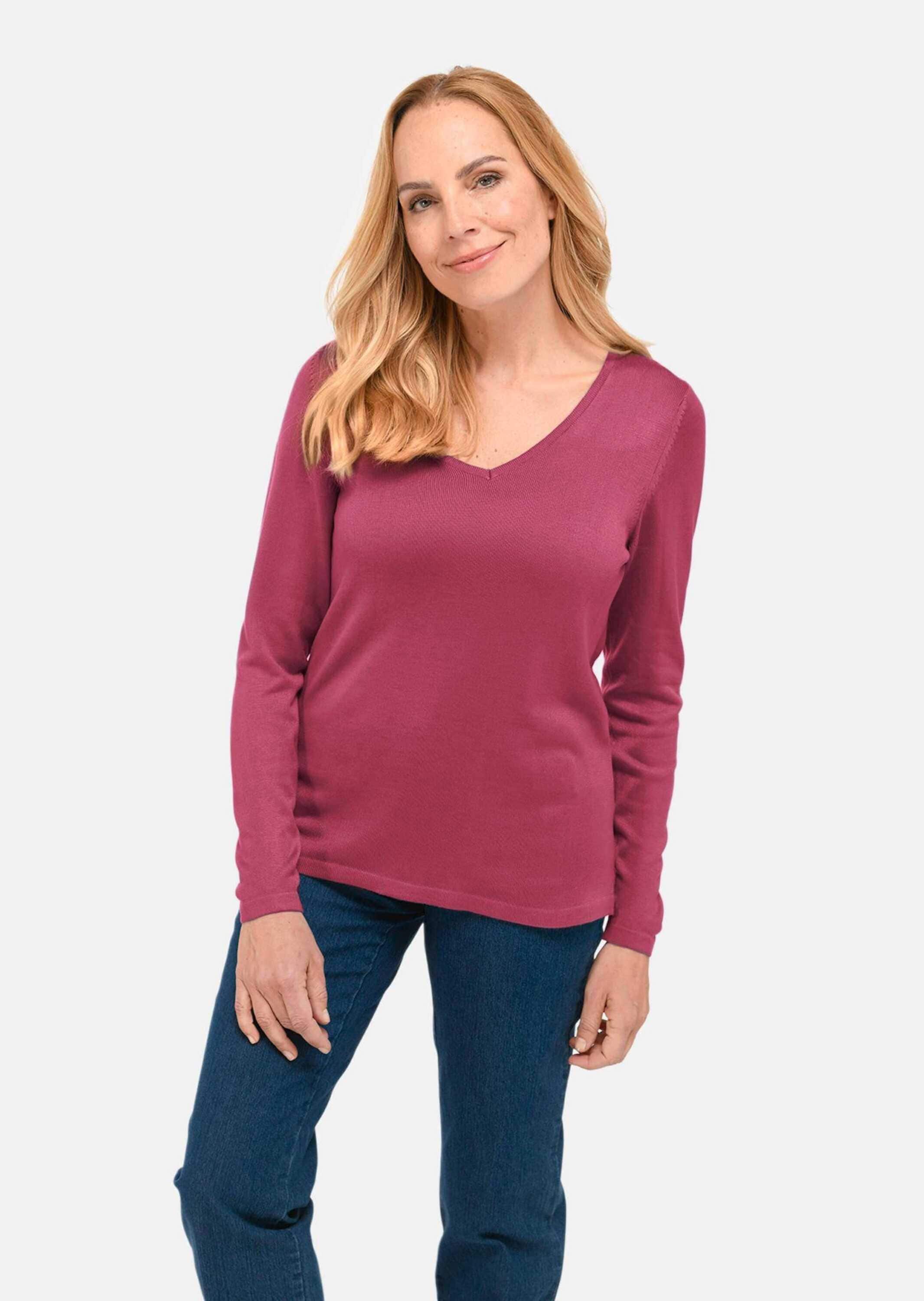 GOLDNER Strickpullover »V-Pullover Unkomplizierter Pullover mit V-Ausschnitt«