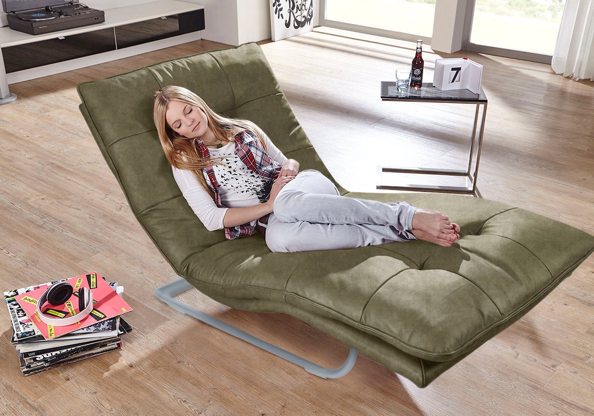 W.SCHILLIG Relaxliege »daily dreams«, in Waffelkissen-Optik, wahlweise mit Motor, silber matt, in 2 Breiten