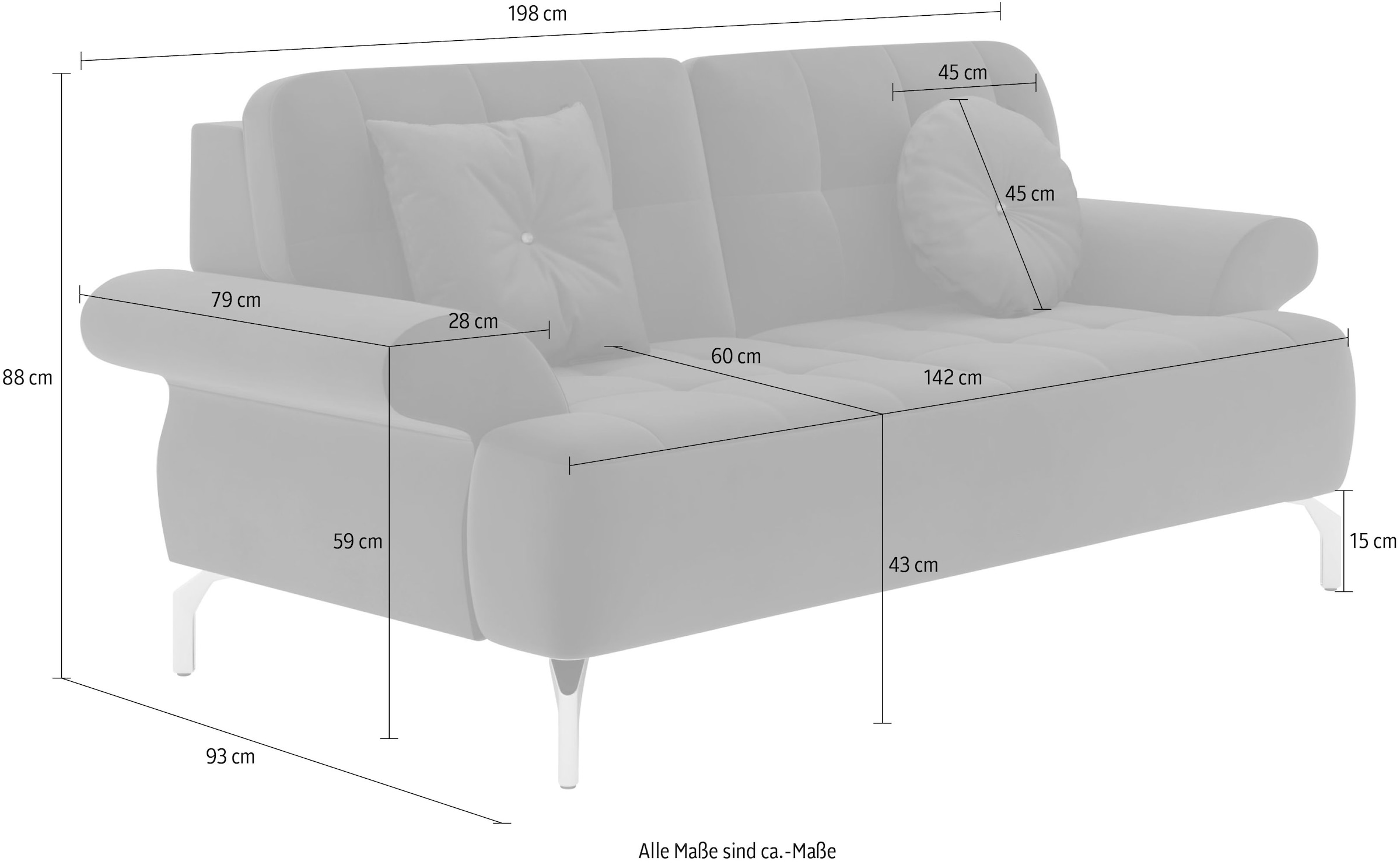 sit&more 2-Sitzer »Orient 1«, inkl. 2 Zierkissen mit Strass-Stein, goldfarbene Metallfüße