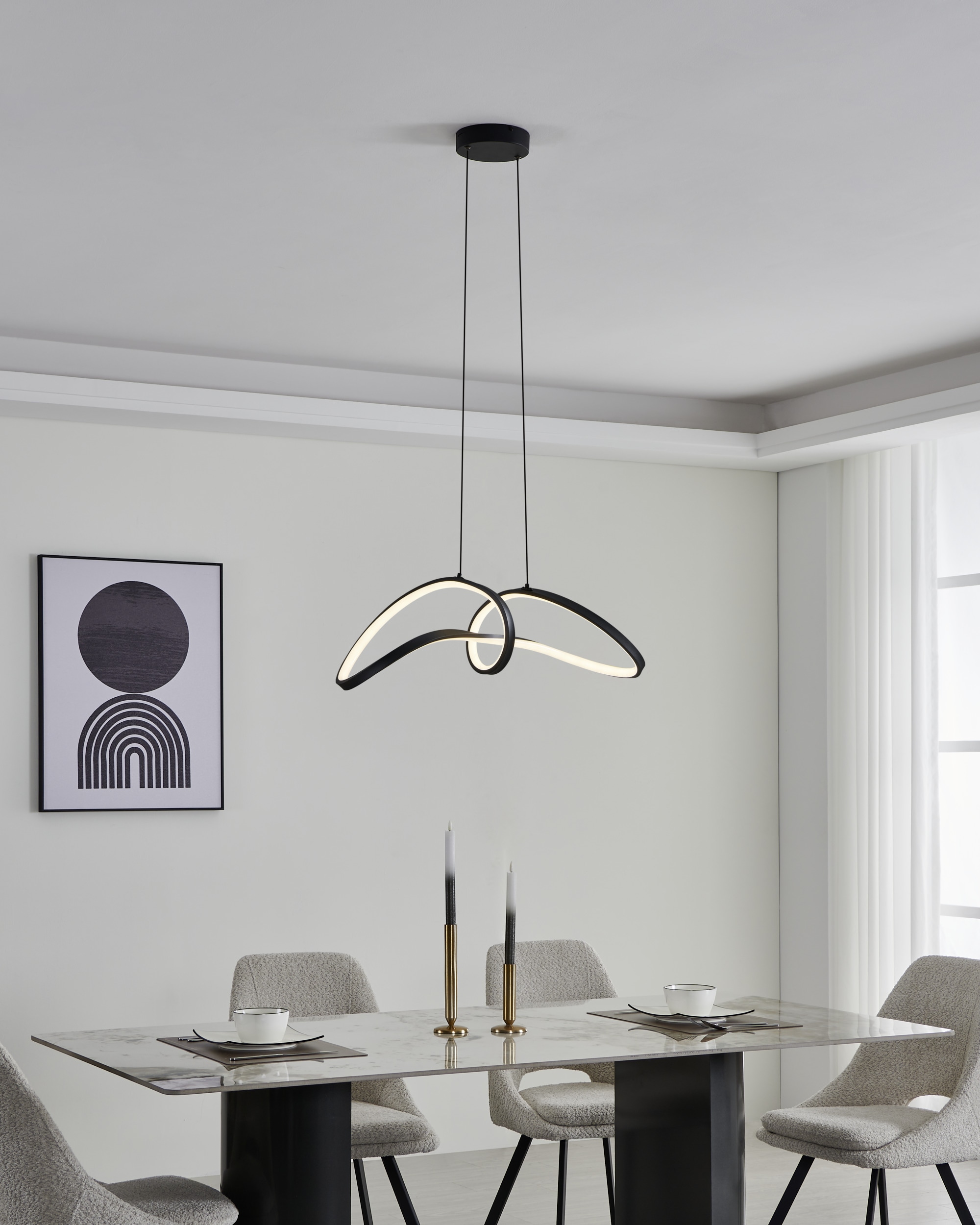 EGLO Hängeleuchte »CALAROSSA-Z Pendellampe - Alu, Stahl - LED - 22W - IP20« LED-Modul 1 Stk. Kaltweiß | Neutralweiß | Warmweiß Hängelampe, Deckenlampe, Wohnzimmer, Esszimmer, L70,5 x B23 x H110 cm