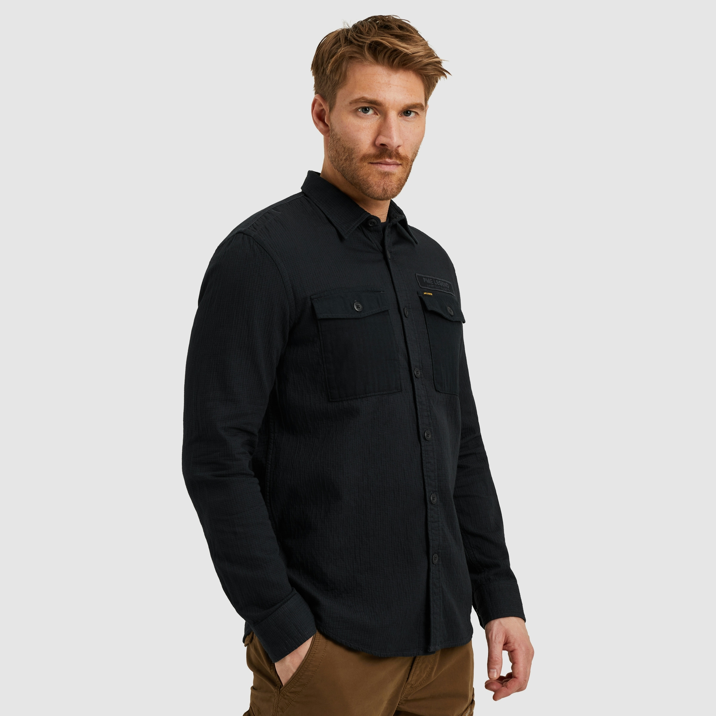 PME LEGEND Langarmhemd, mit Logo Stickerei