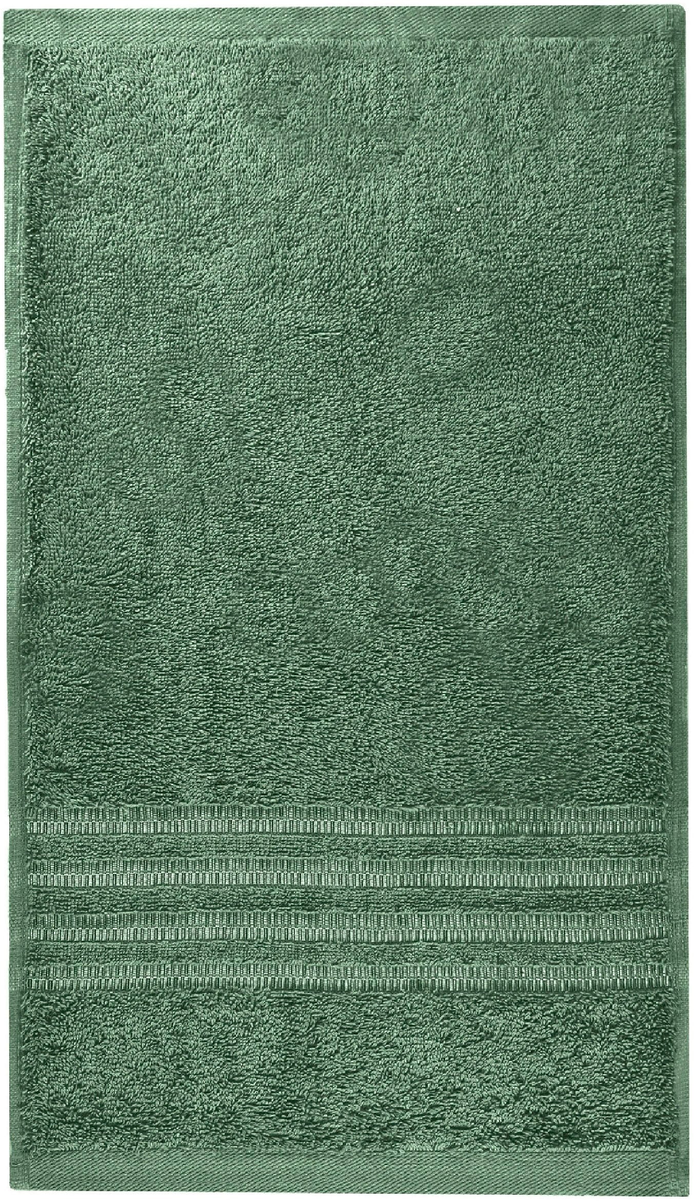 Schiesser Gästehandtücher »Milano aus 100% Baumwolle mit eleganter Bordüre in Hoch-Tief-Optik«, (Set, 5 St., 5er Set Gästehandtücher 30 x 50 cm), Made in Green