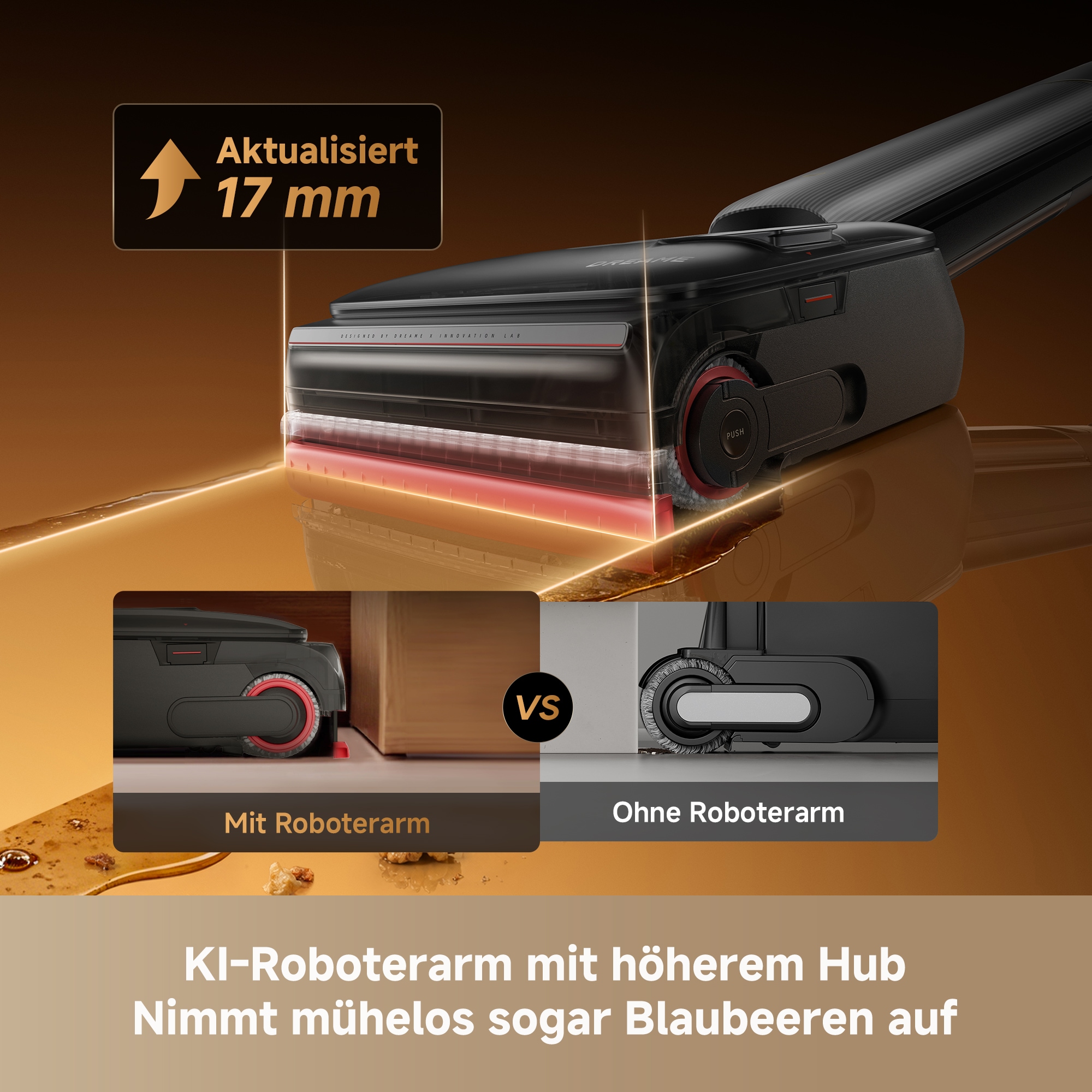 Dreame Nass-Trocken-Akkusauger »T16 Pro Heat« Heißwasser-Wischen, Ecken- und Kantenreinigung, Anti-Verhedderung