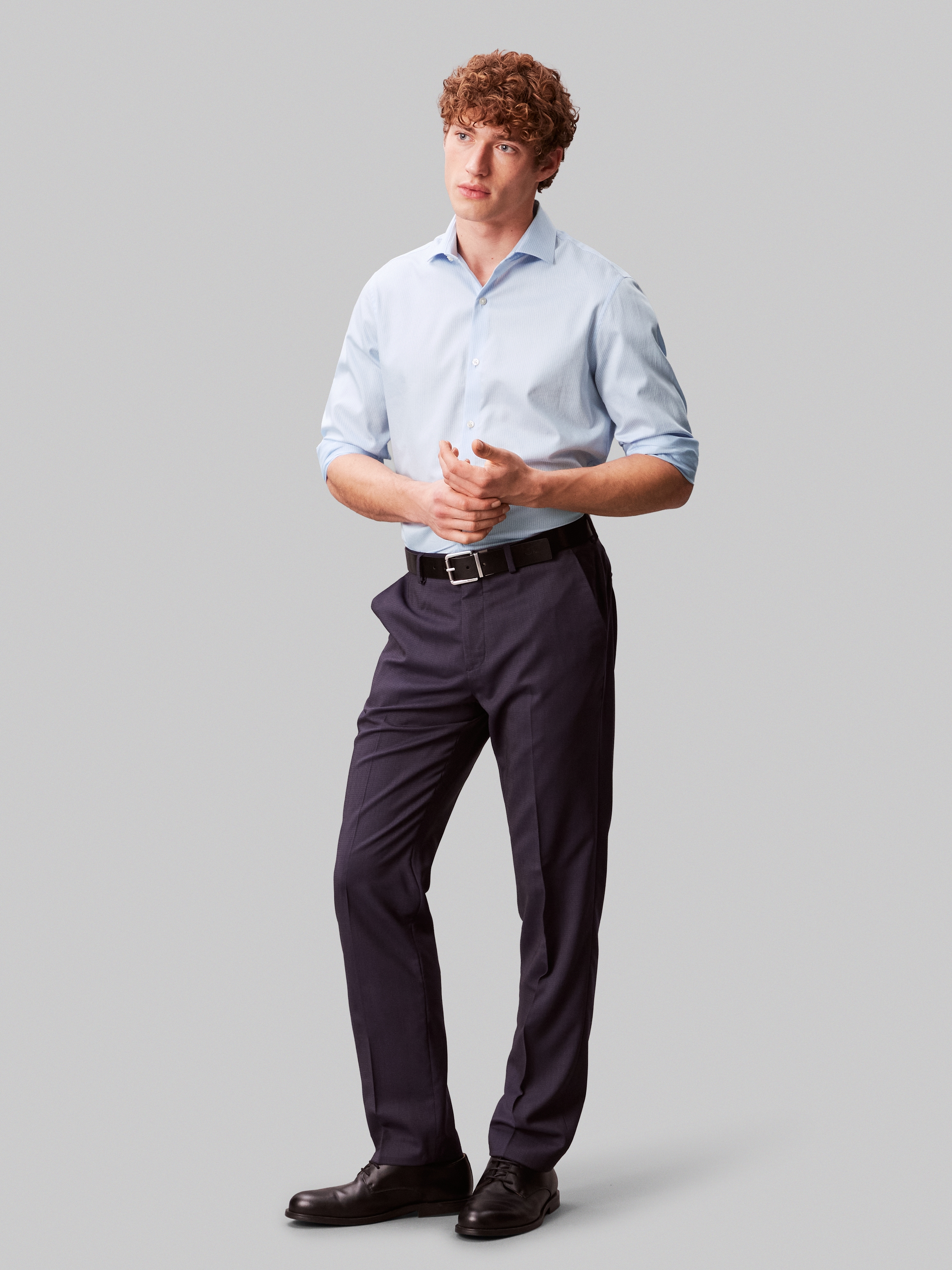Calvin Klein Businesshemd »SLIM SFT WSHD STR STP« Slim fit mit Knopfleiste