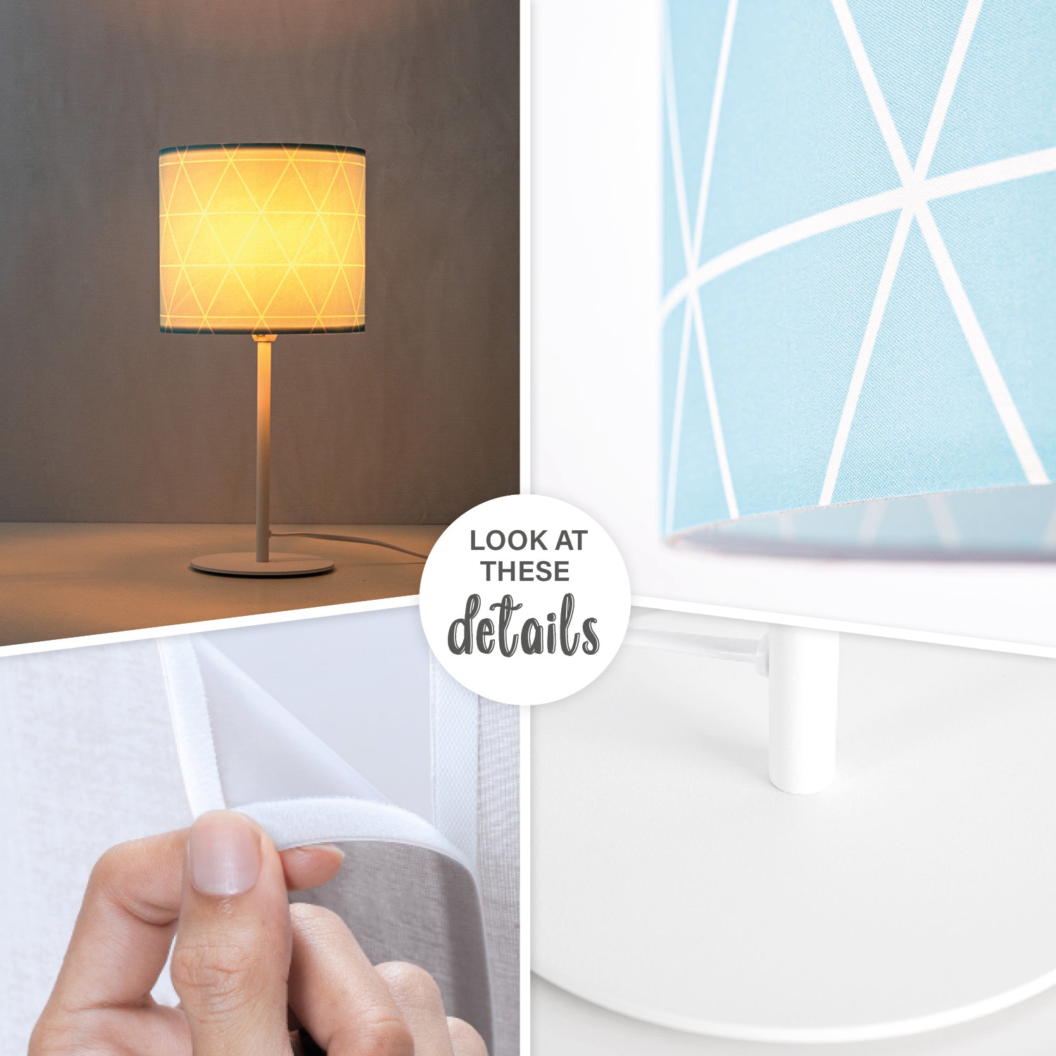 Paco Home Tischleuchte »Stella 401«, 1 flammig, Leuchtmittel E14 | ohne Leuchtmittel, Nacht Schreib âˆ…18cm Skandi Rauten Höhe 36,5cm E14