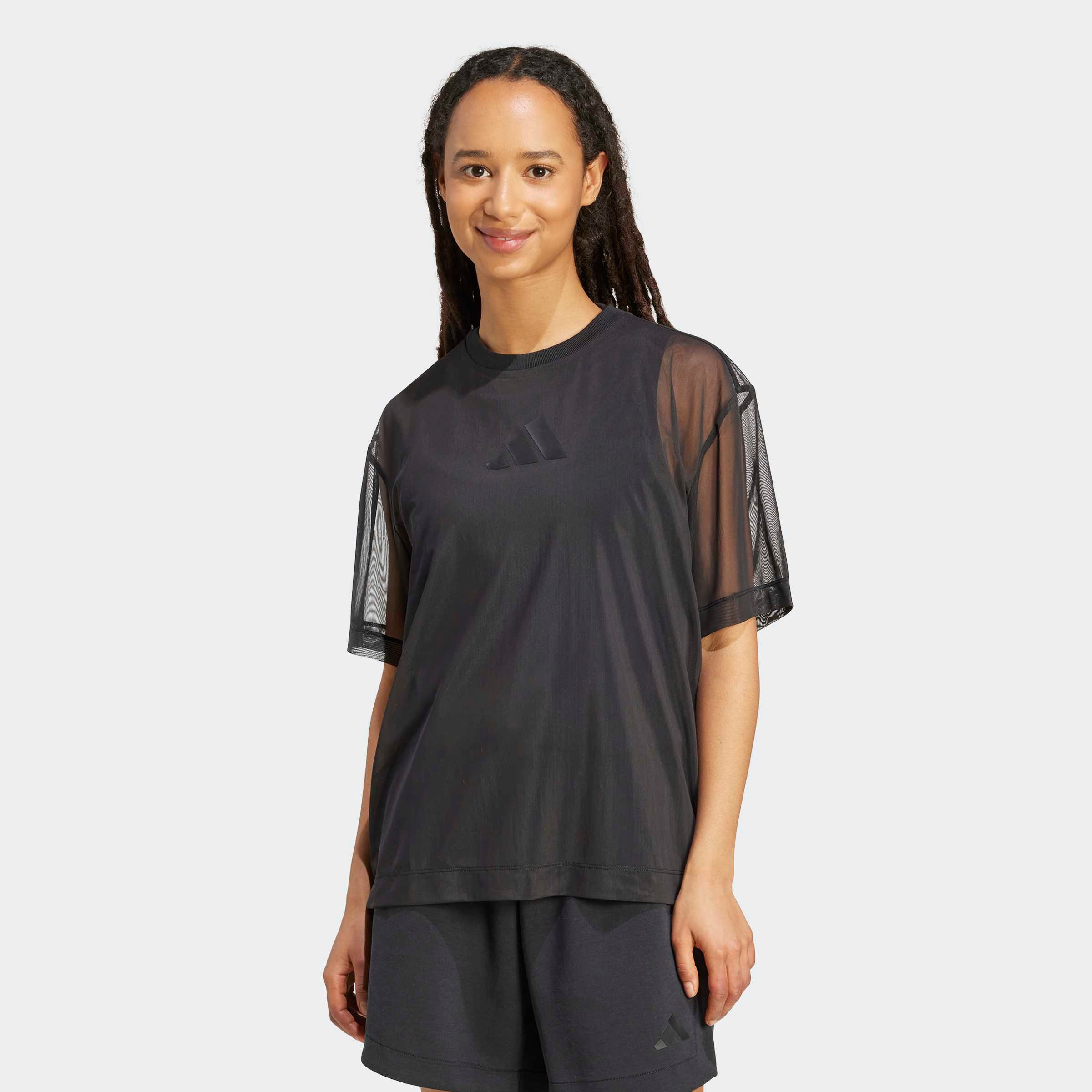 adidas Sportswear T-Shirt »SOFT LUX MESH« lockere Passform, mit Zwickel unter den Armen