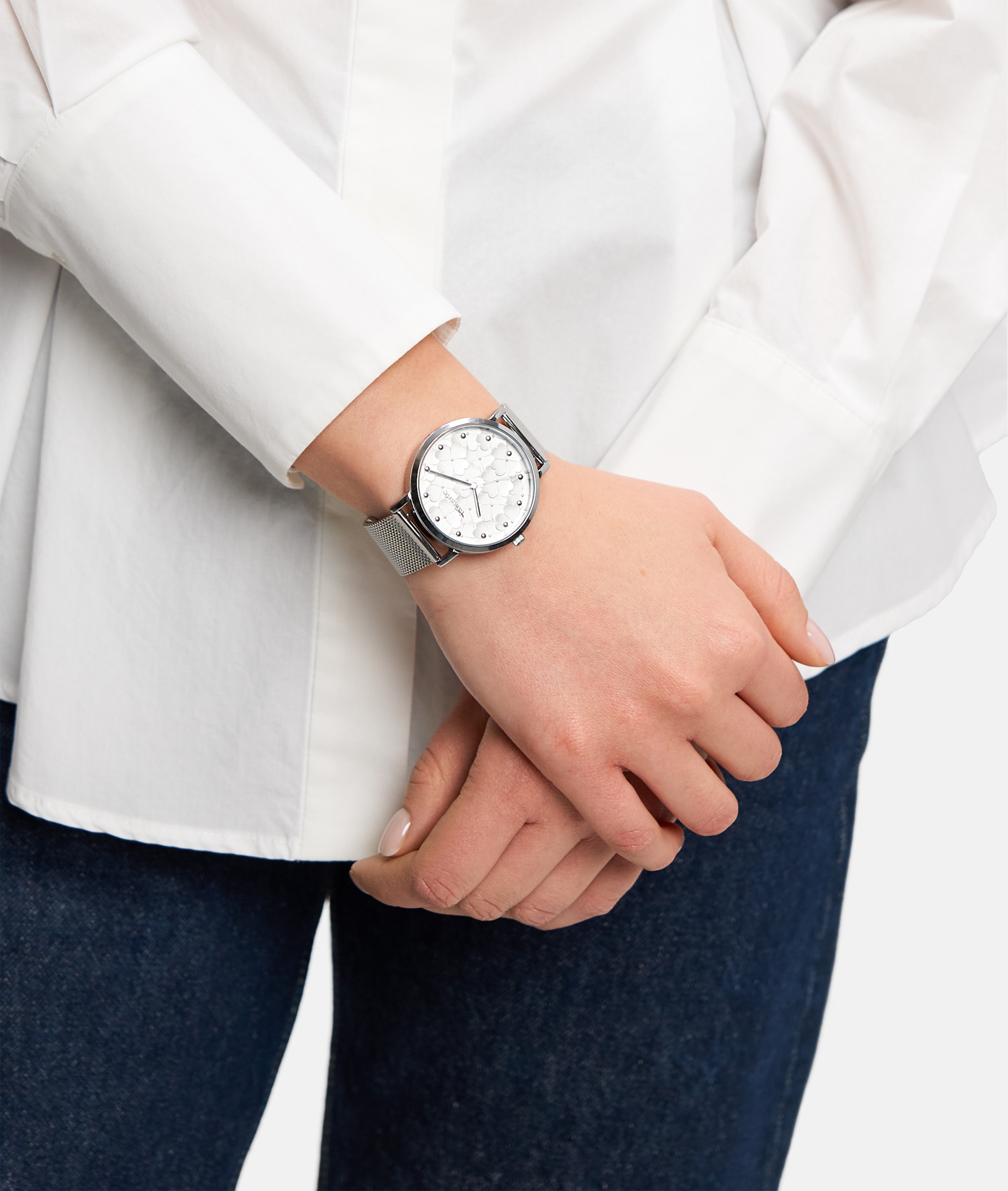 Tamaris Quarzuhr »Clover« Armbanduhr, Damenuhr, Edelstahlarmband, analog