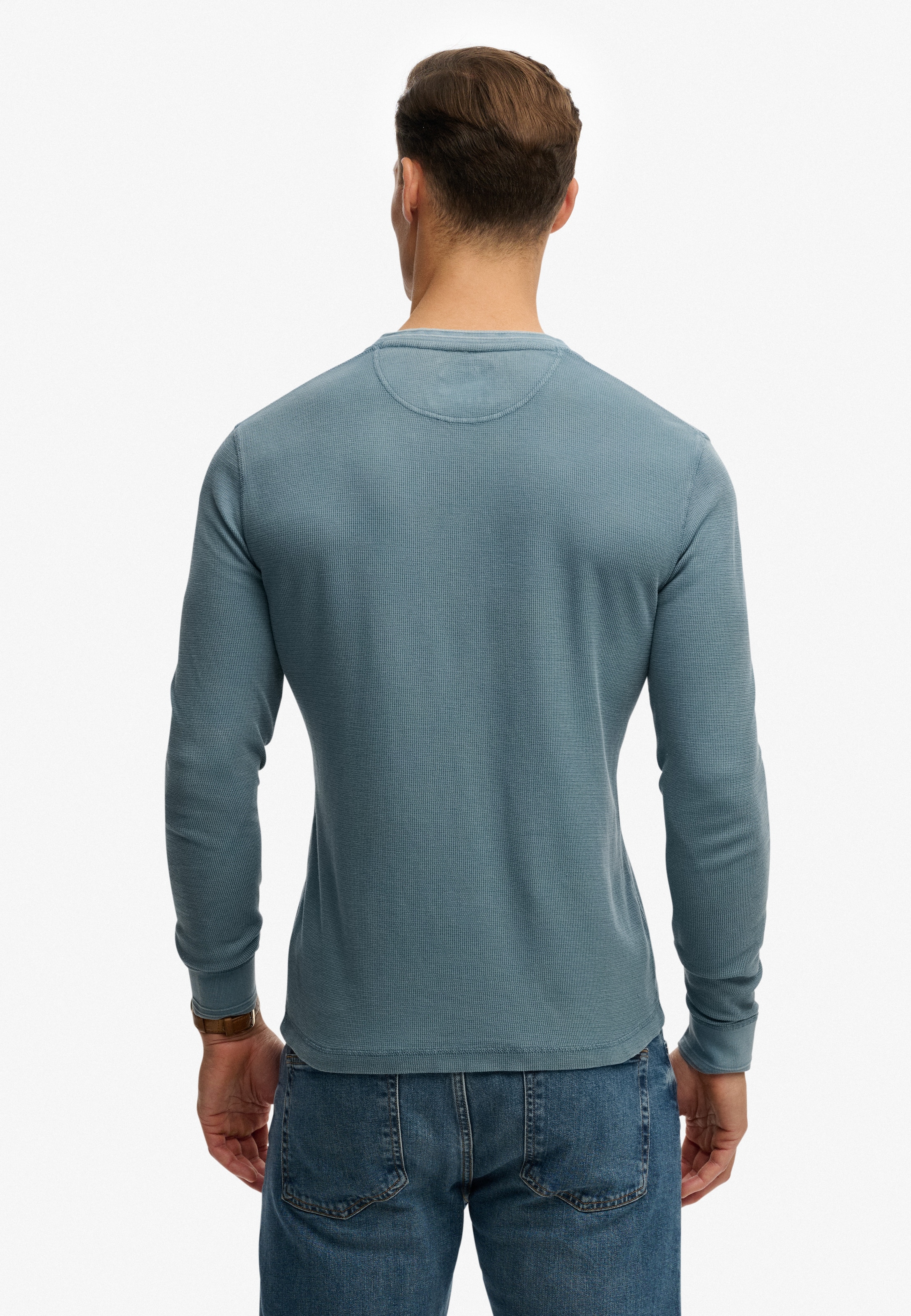 Superdry Langarmshirt »LW TEXTURED GRANDAD TOP«