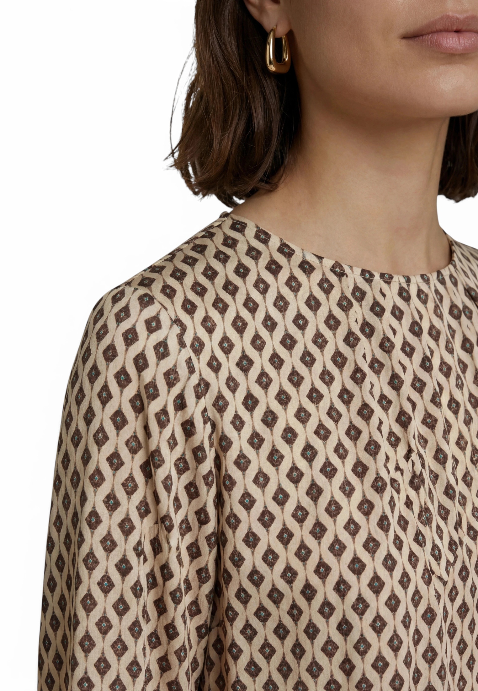 Zero Satinbluse »Satinbluse mit Rundhalsausschnitt«