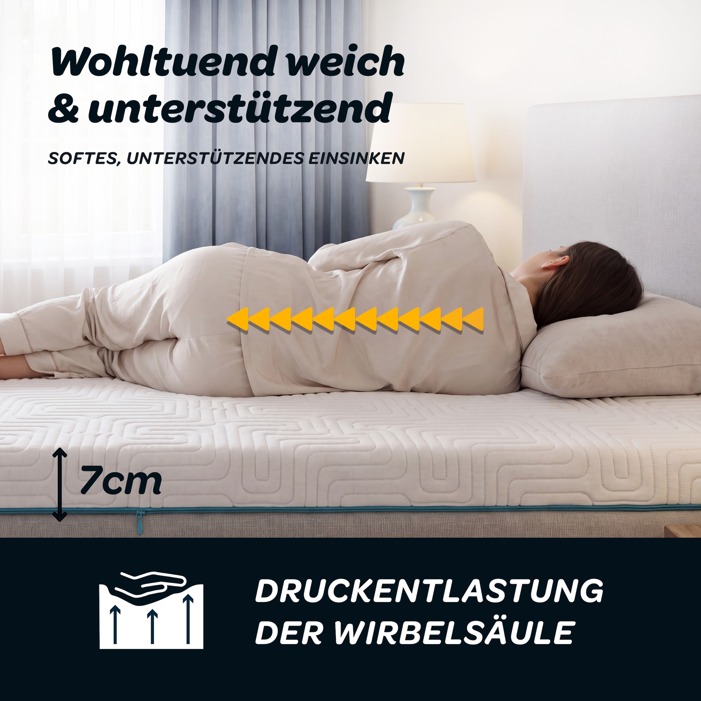 Dunlopillo Topper »Balance, Premium Gelschaumtopper 90x200 & 140x200 cm« punktgenaue Körperanpassung, unterstützt ergonomische Liegeposition