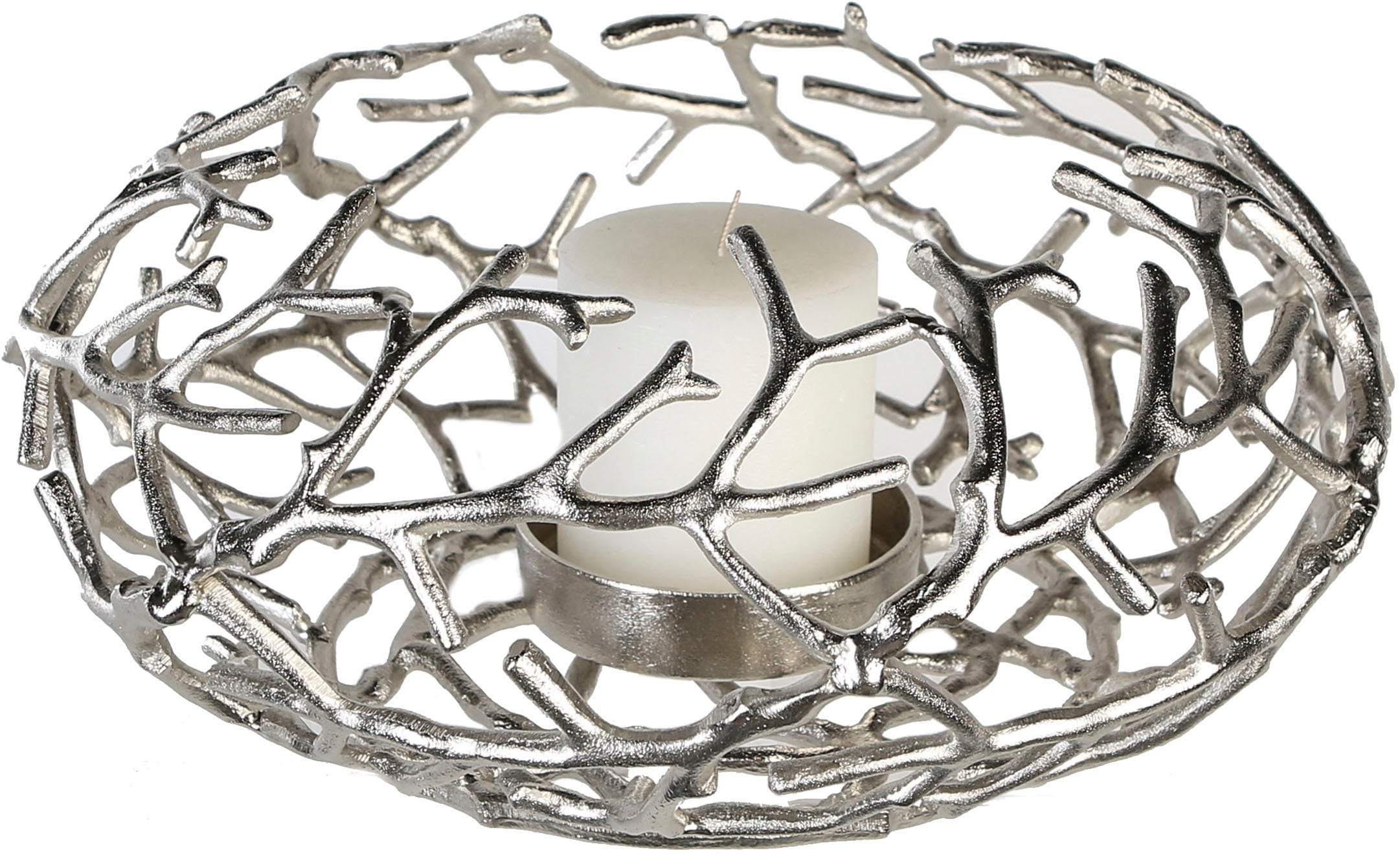 Casablanca by Gilde Kerzenständer »Kerzenleuchter Twigs«, (1 St.), 1-flammig, aus Aluminium, Höhe ca. 20 cm